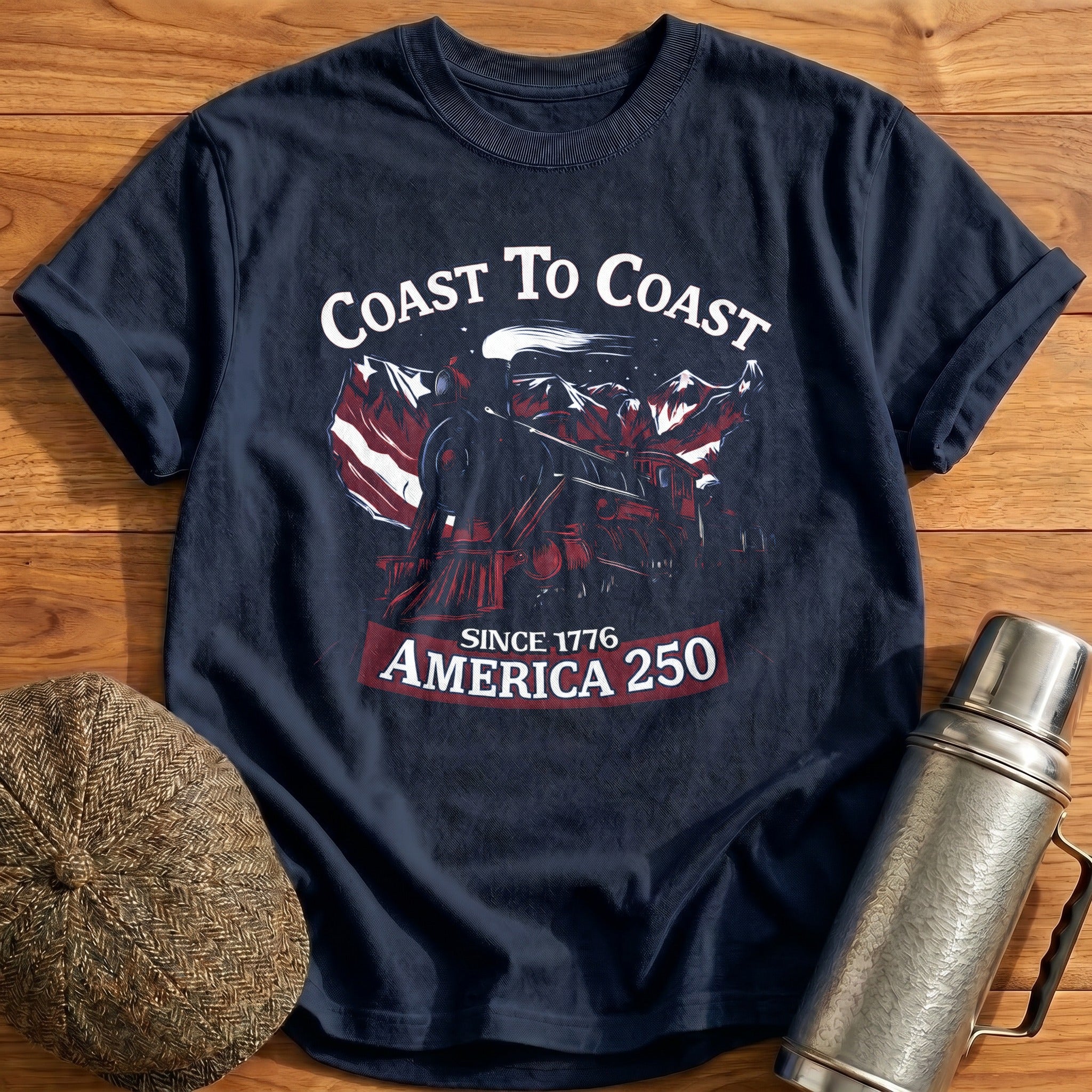Coast_To_Coast_Since_1776 T-Shirt - Navy