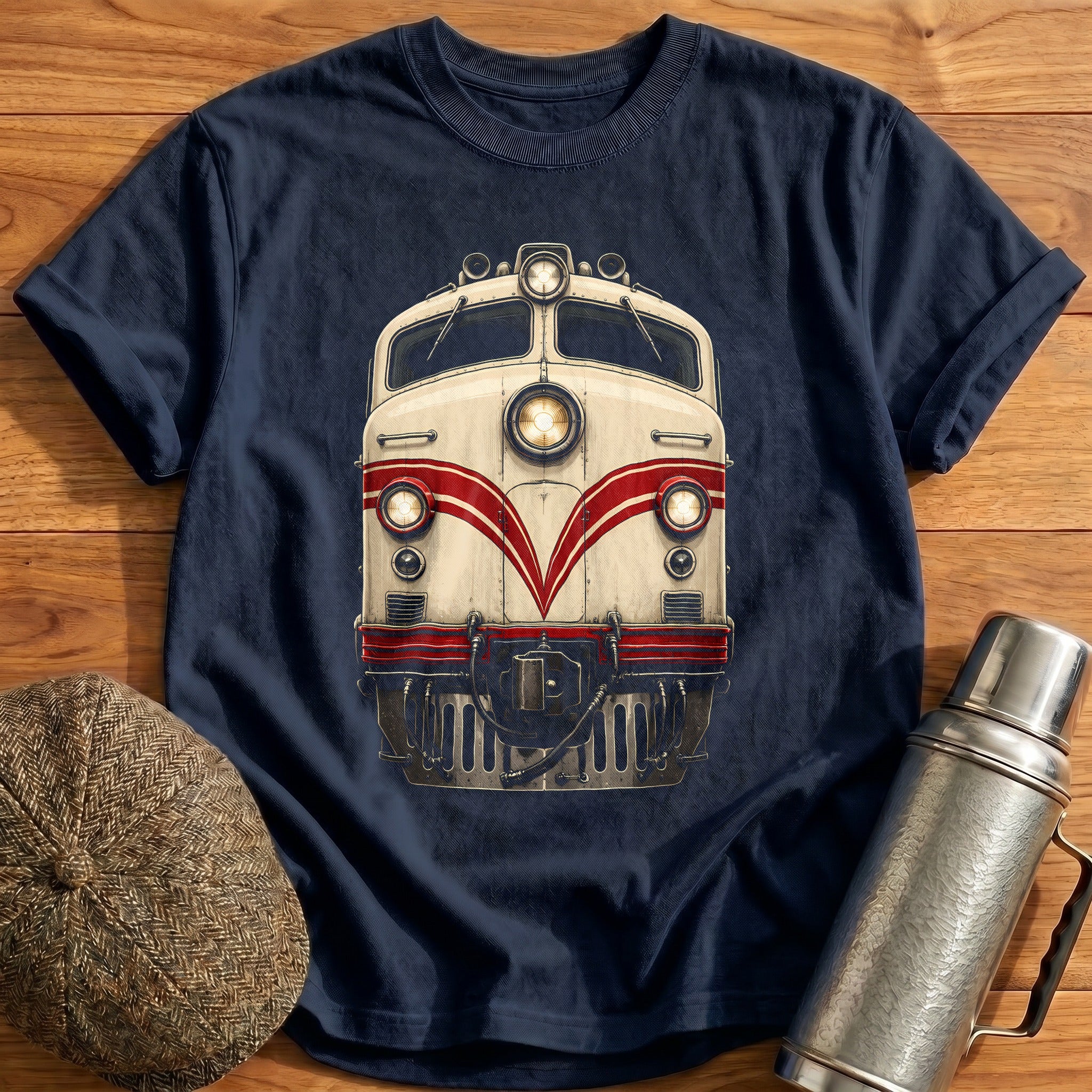 Cream & Crimson T-Shirt - Navy