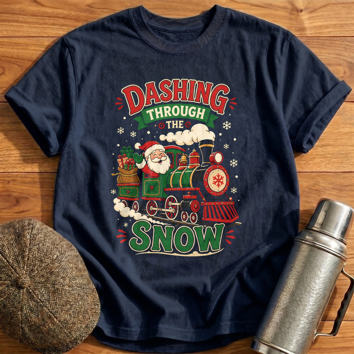 Dashing Through The Snow 22 Kids T-Shirt - Navy