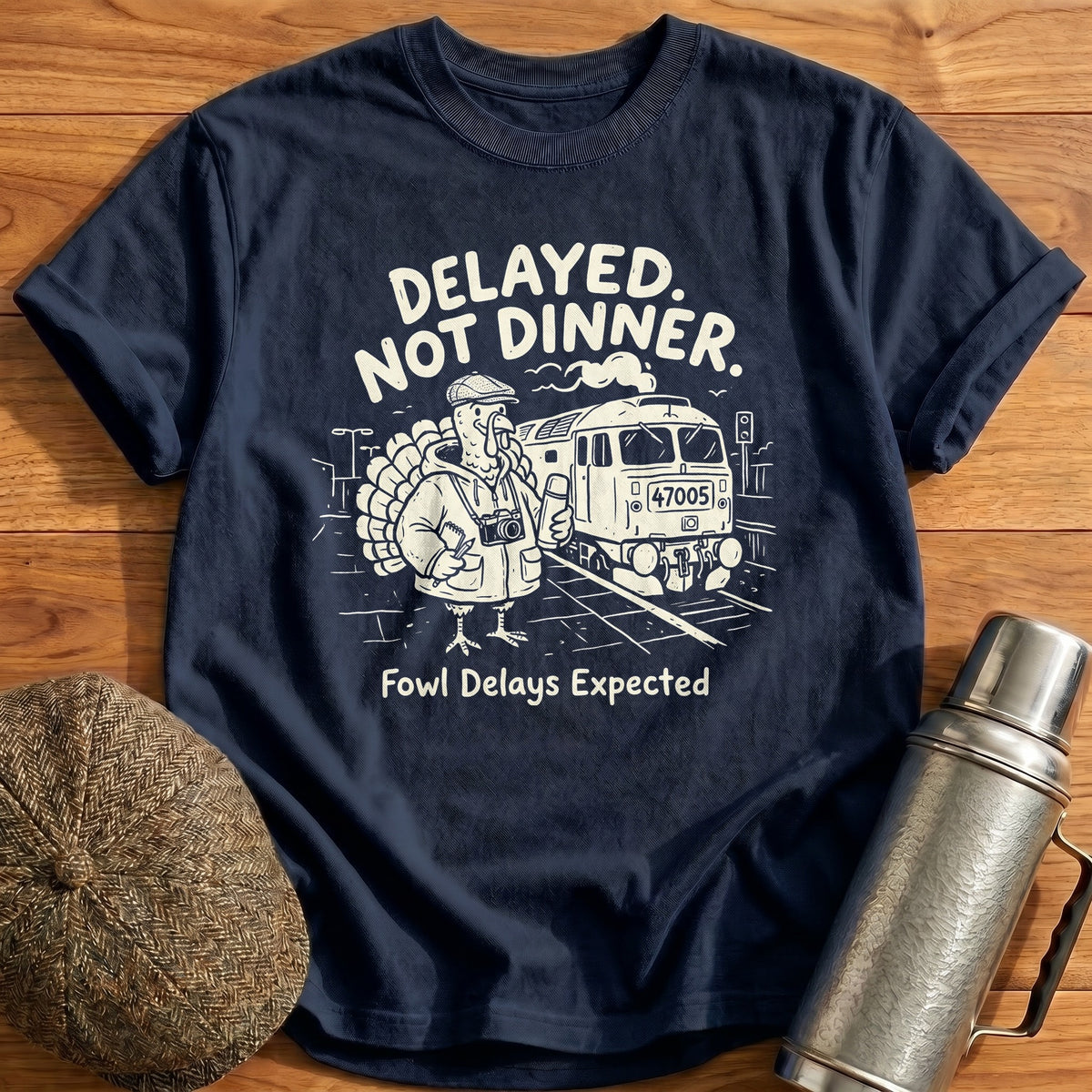 Delayed Not Dinner Fowl Delays Expected 10 T-Shirt - Navy