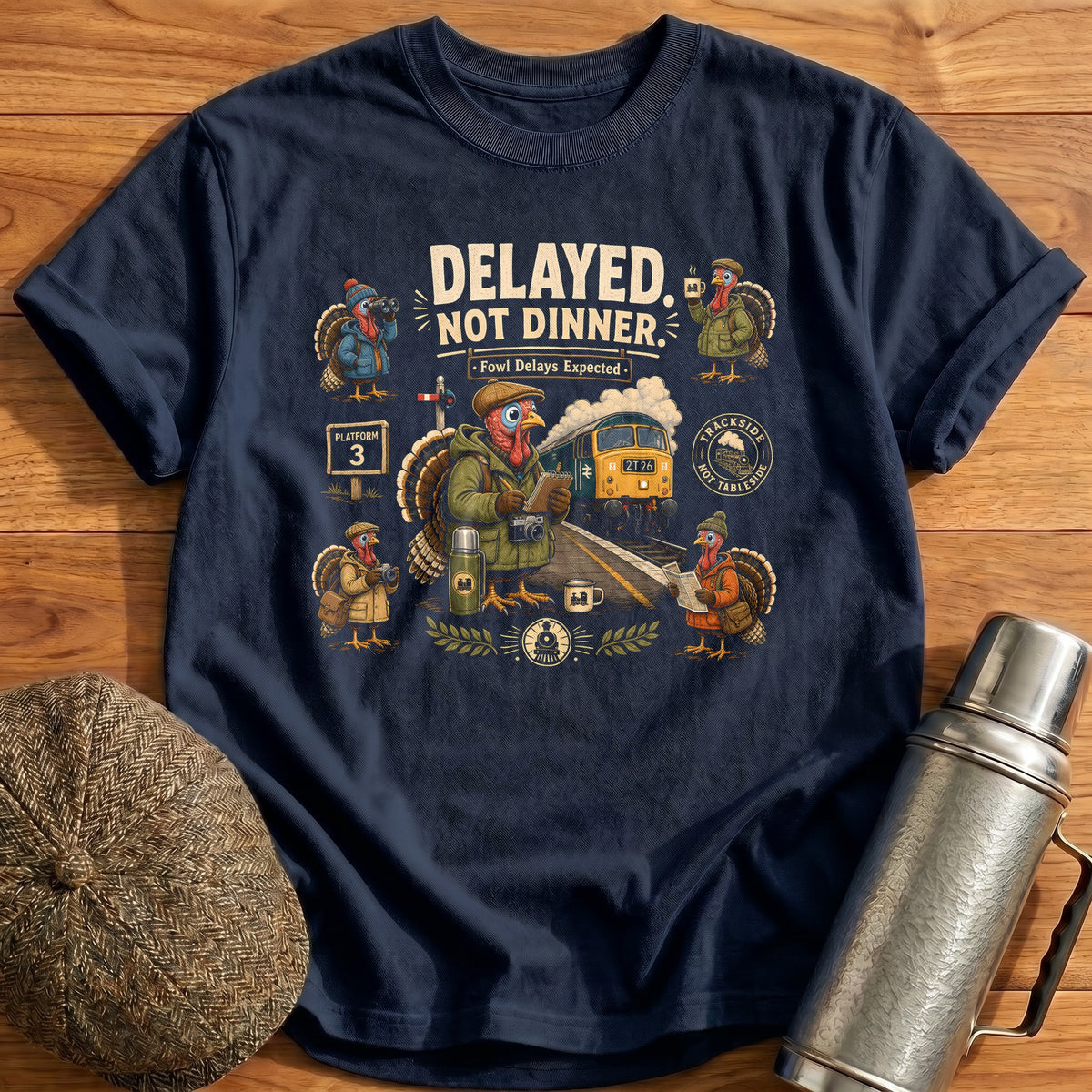 Delayed Not Dinner Fowl Delays Expected 12 T-Shirt - Navy