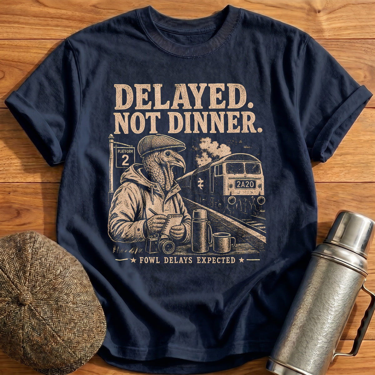 Delayed Not Dinner Fowl Delays Expected 13 T-Shirt - Navy