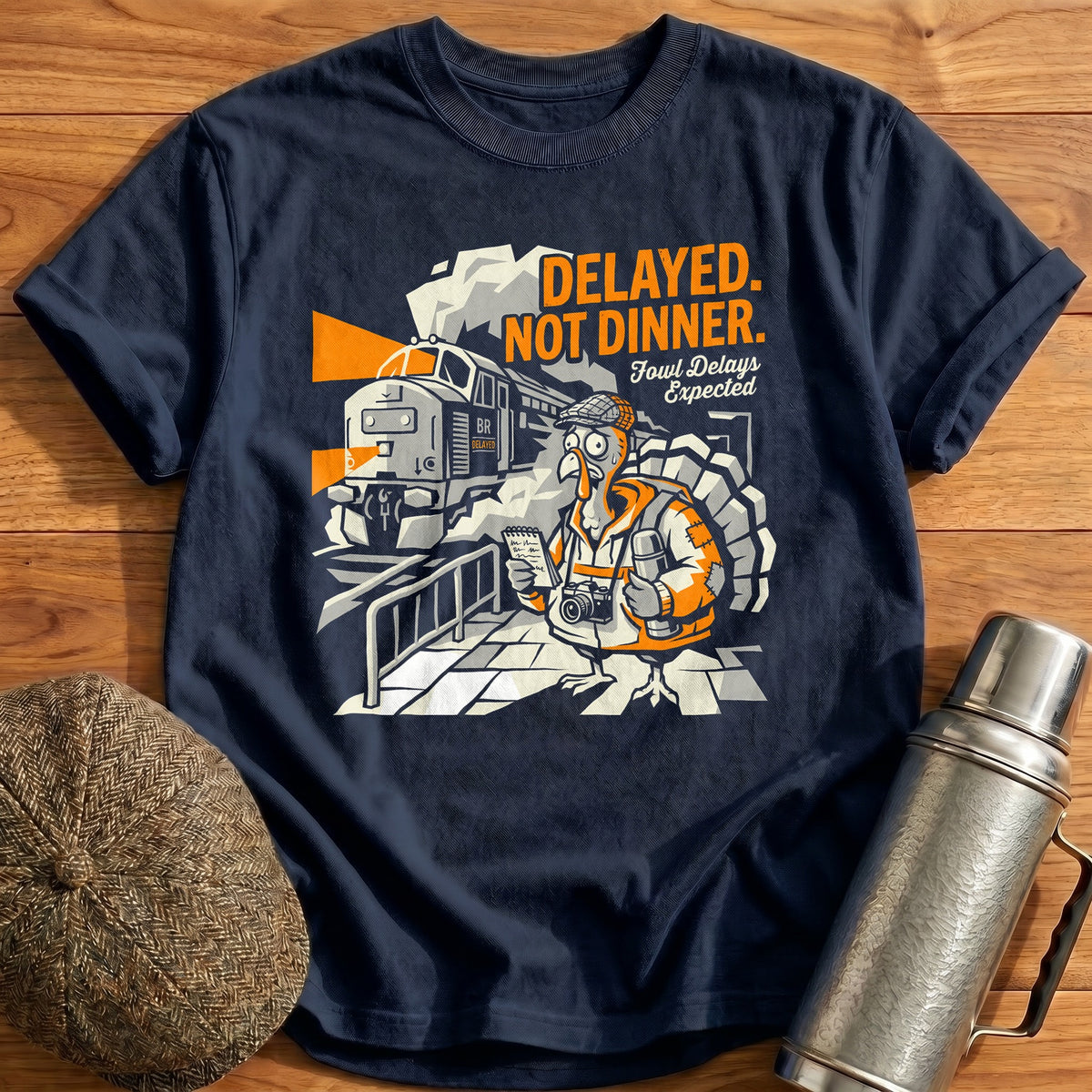 Delayed Not Dinner Fowl Delays Expected 4 T-Shirt - Navy