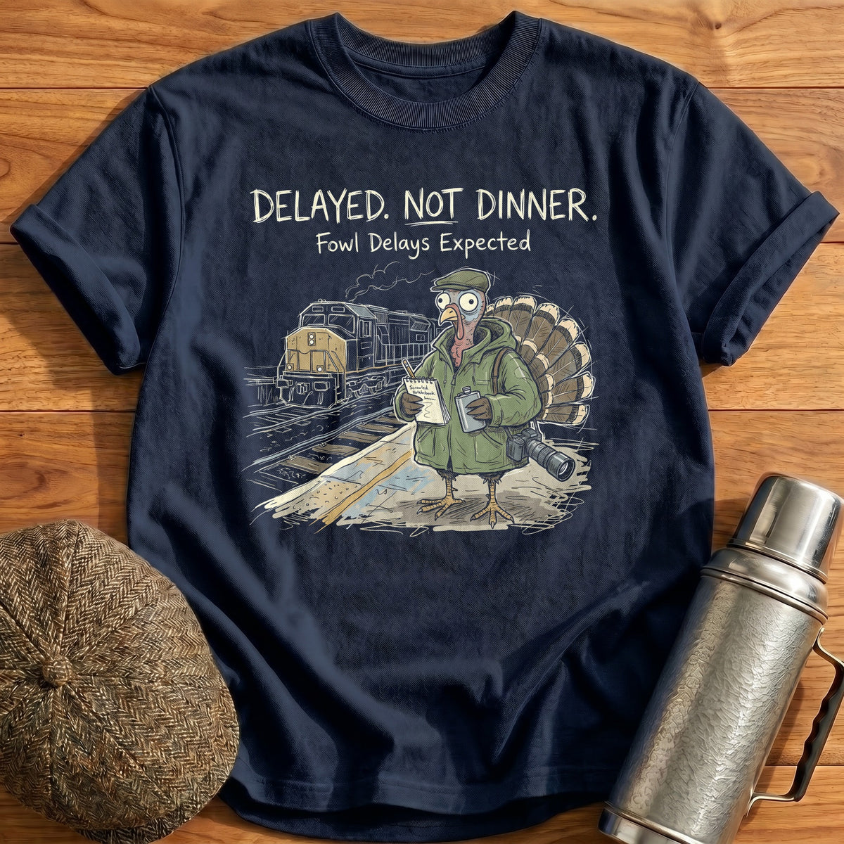 Delayed Not Dinner Fowl Delays Expected 5 T-Shirt - Navy