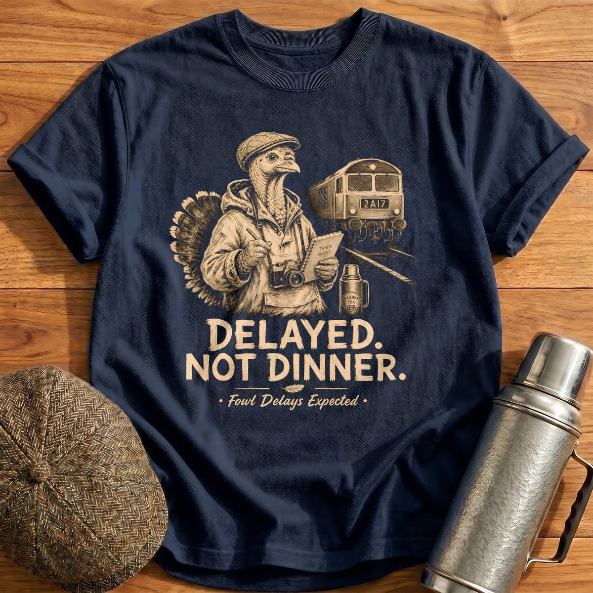 Delayed Not Dinner Fowl Delays Expected 7 T-Shirt - Navy