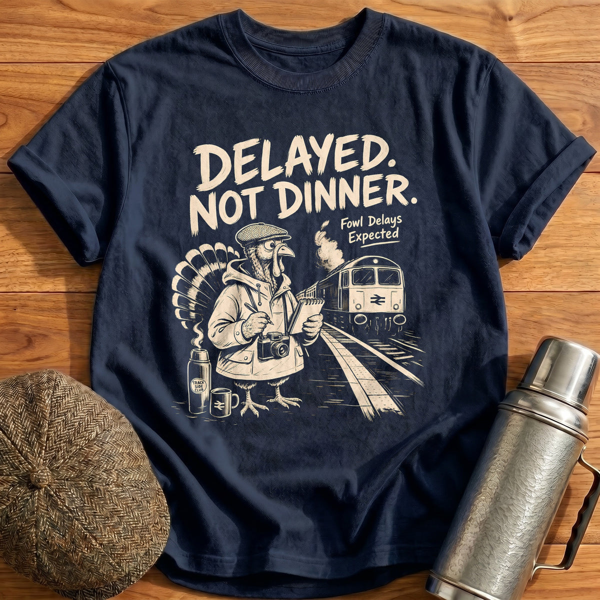Delayed Not Dinner Fowl Delays Expected 8 T-Shirt - Navy