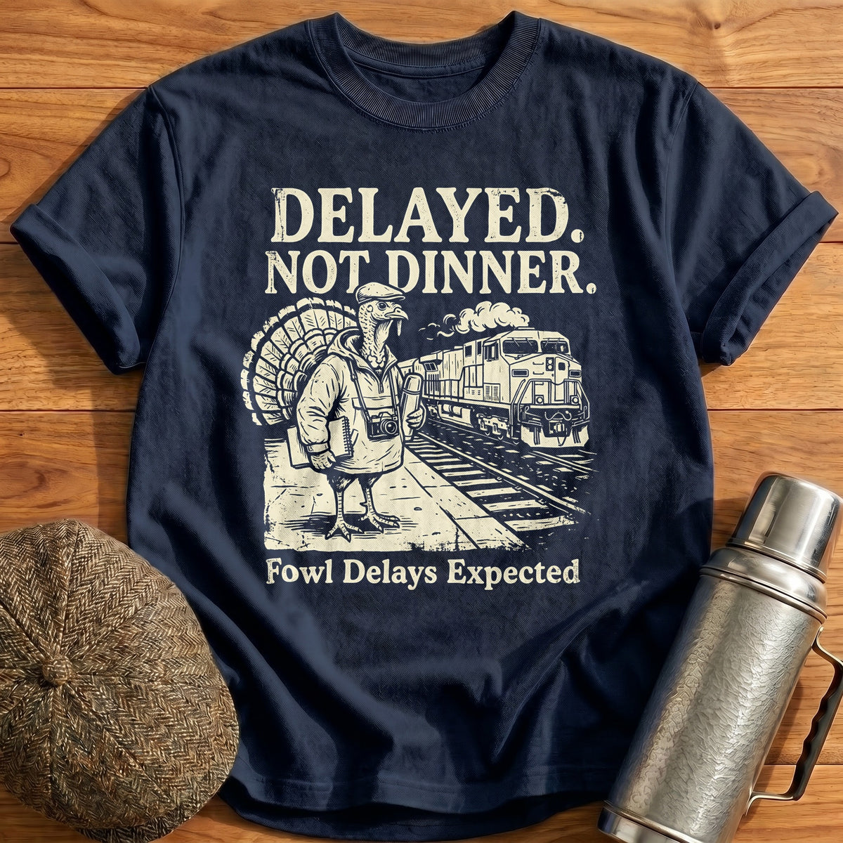 Delayed Not Dinner Fowl Delays Expected 9 T-Shirt - Navy