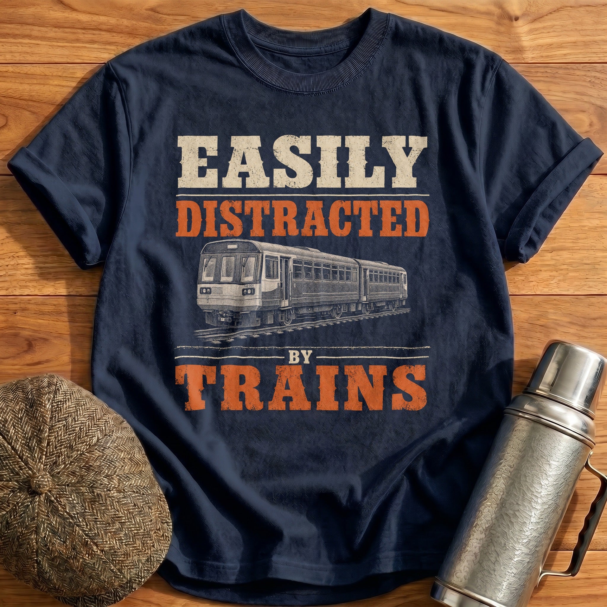 Easily Distracted Trains Class 142 Pacer T-Shirt - Navy