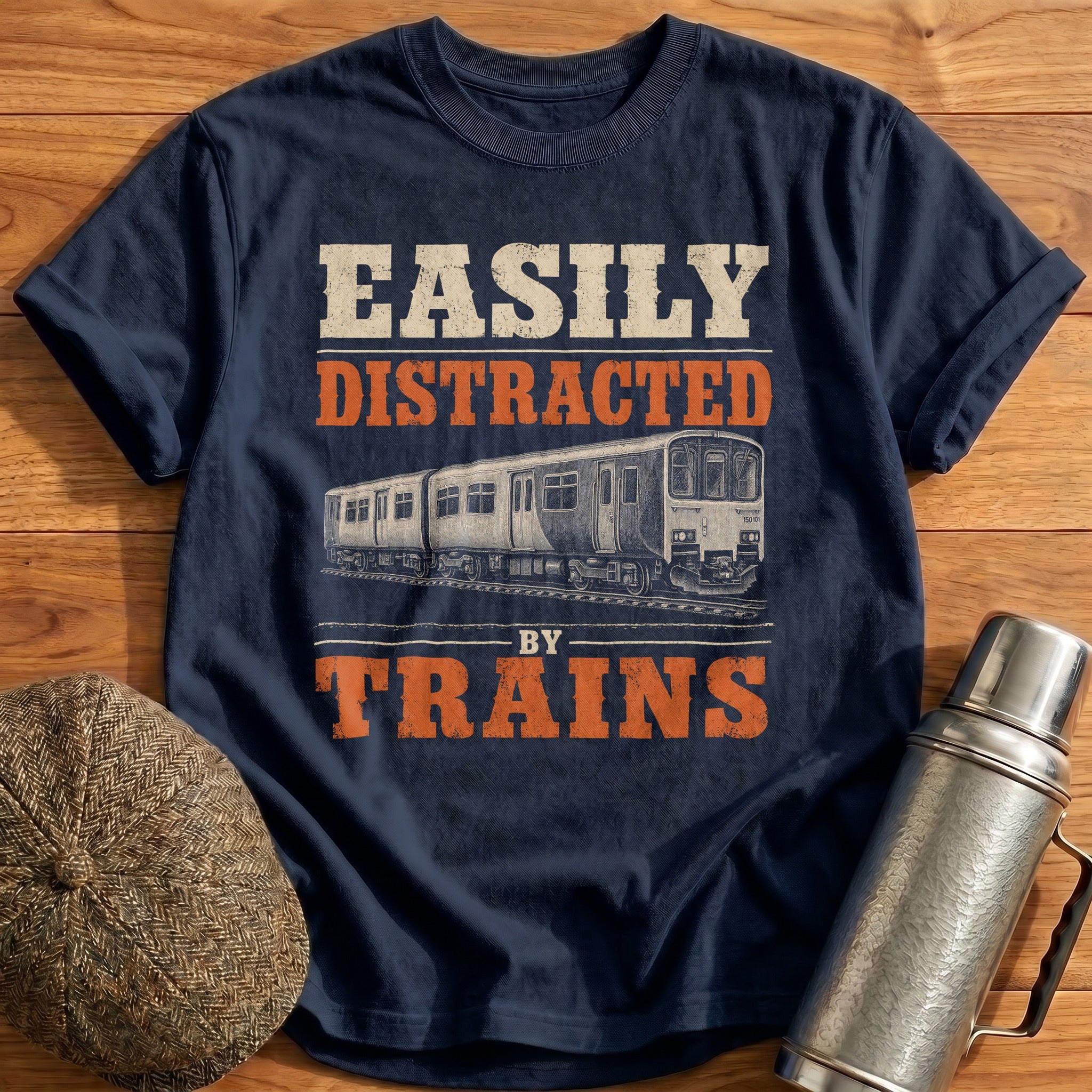 Easily Distracted Trains Class 150-1 Sprinter T-Shirt - Navy
