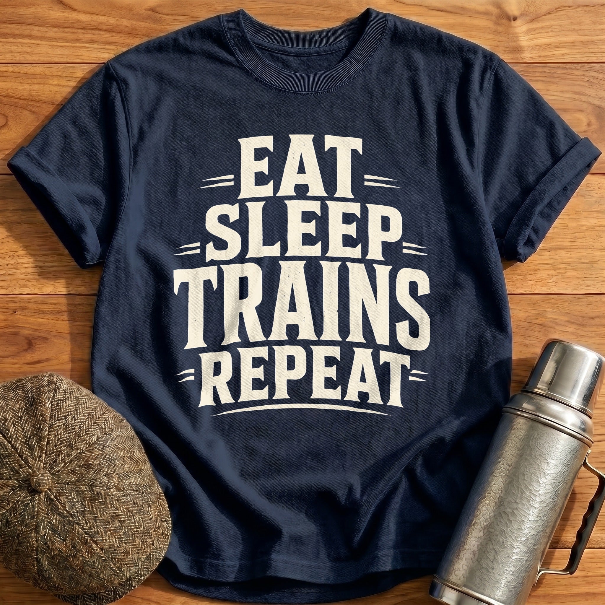 Eat Sleep Trains Repeat Train Enthusiast - Navy