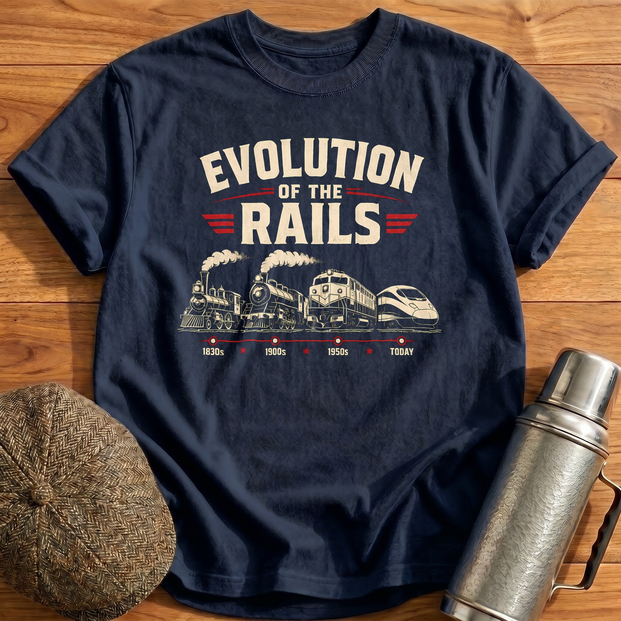 Evolution of the Rails T-Shirt - Navy