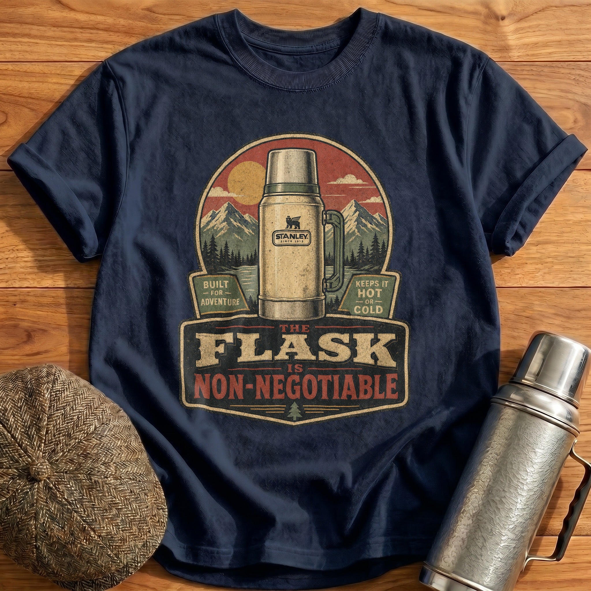 Flask Non-Negotiable T-Shirt - Navy