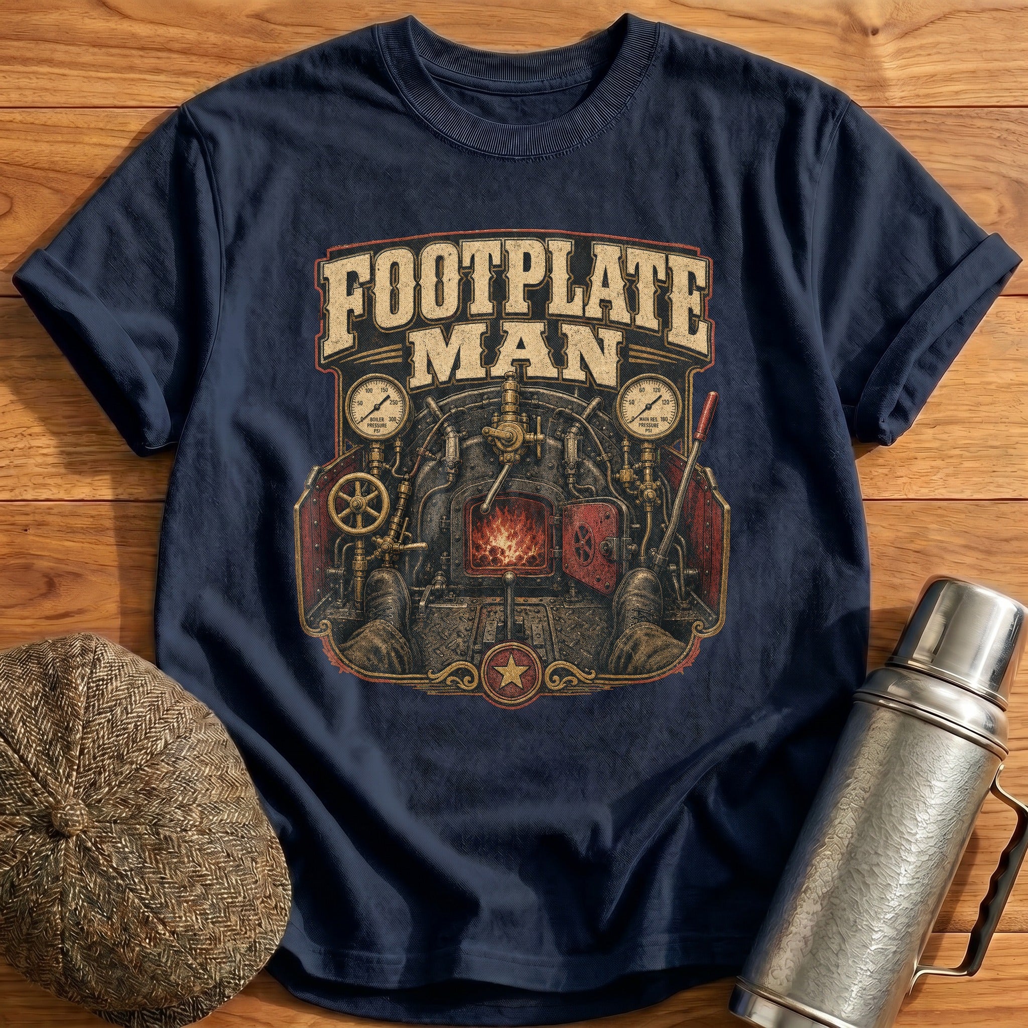 Footplate Man T-Shirt - Navy