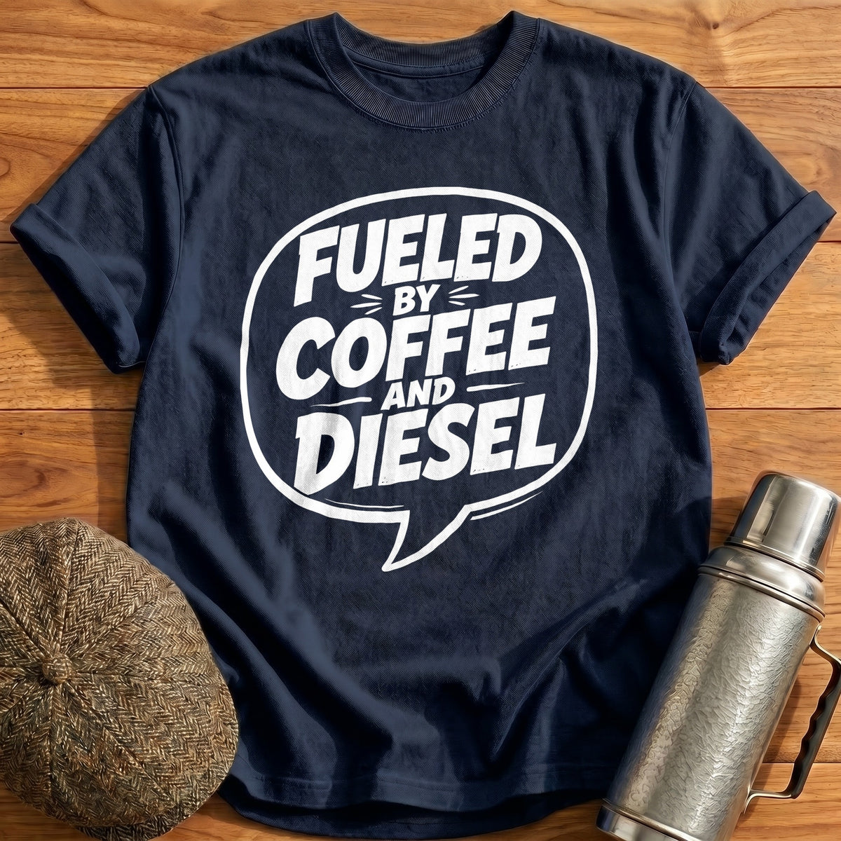 Fueled By Coffee And Diesel 67 T-Shirt - Navy