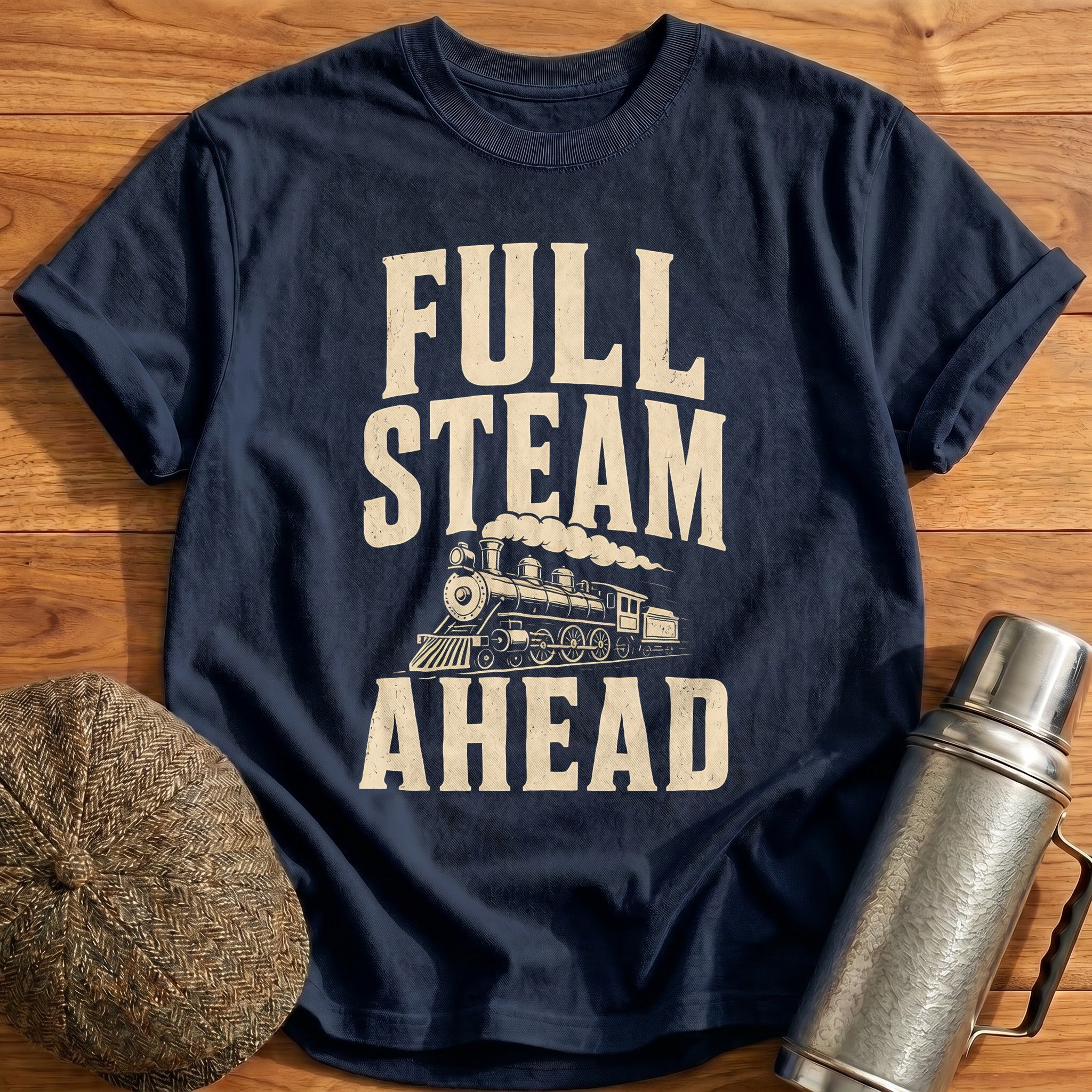 Full Steam Ahead Steam Locomotive Train - Navy