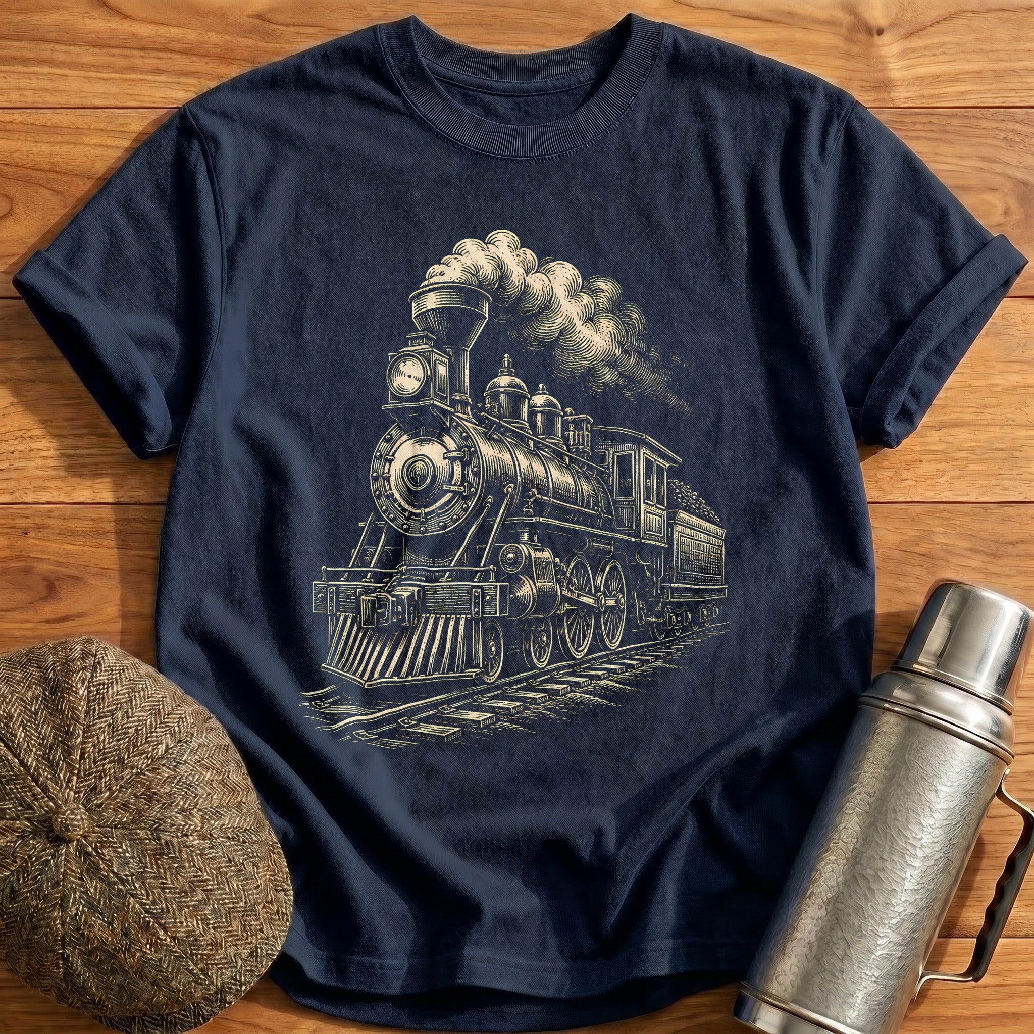 Golden Hour Steamer T-Shirt - Navy