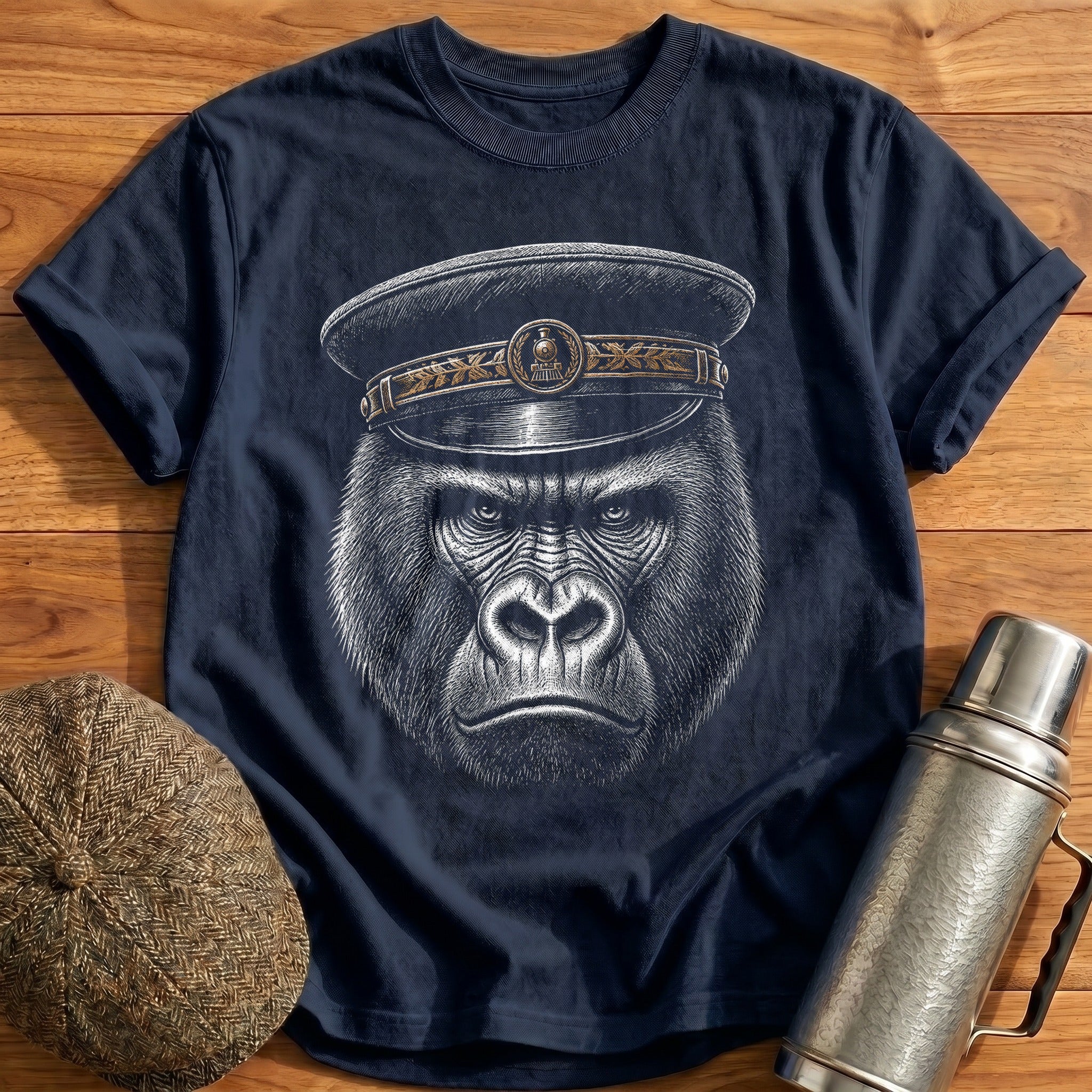 Gorilla Stationmaster Soft Bronze T-Shirt - Navy