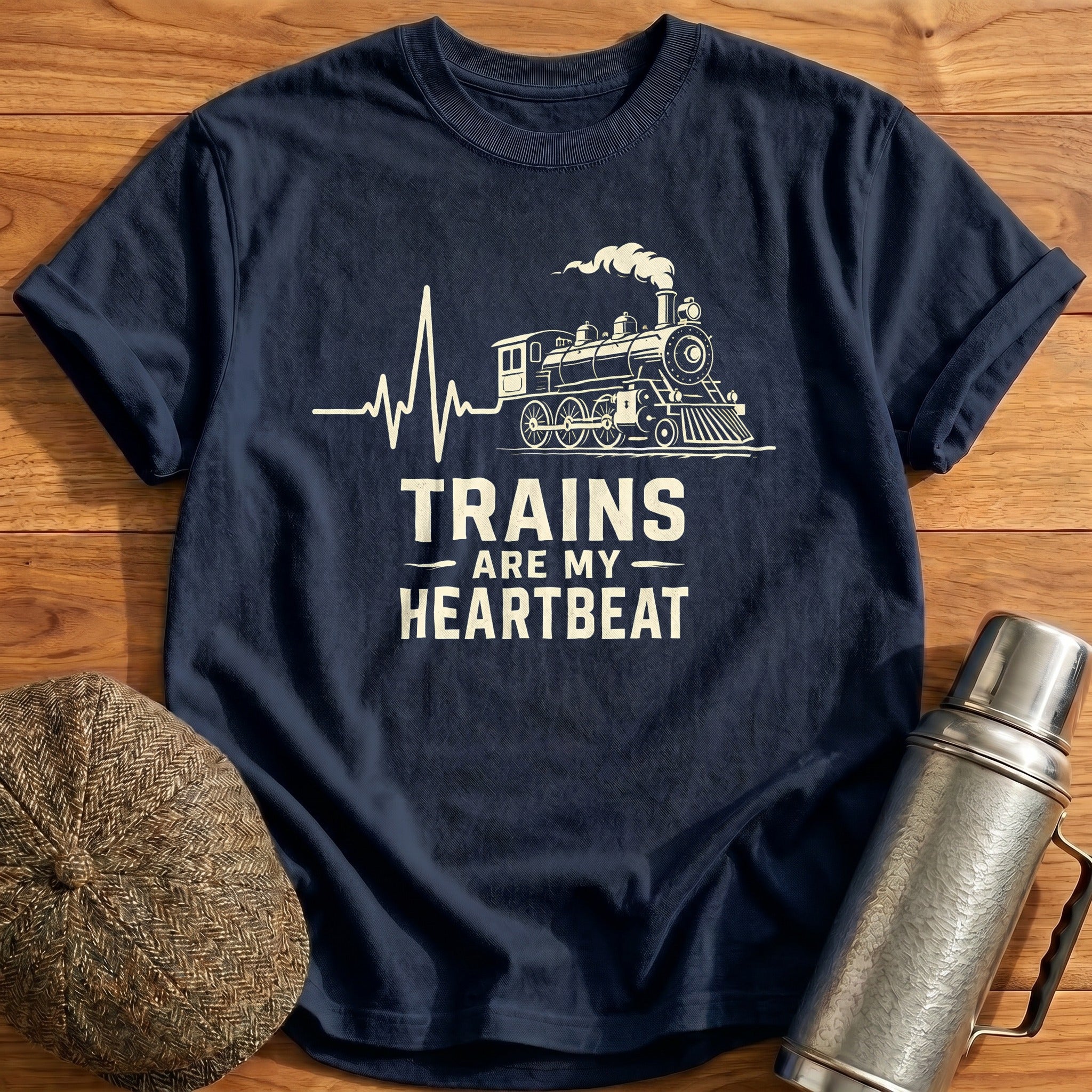 Heartbeat of Steam T-Shirt - Navy
