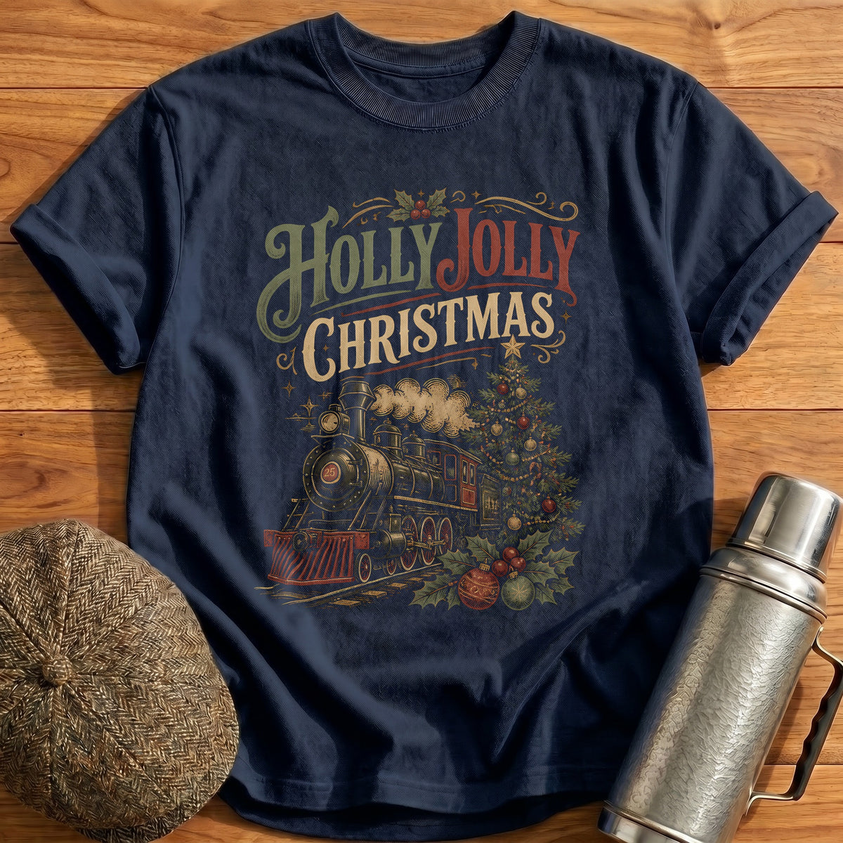 Holly Jolly Christmas 74 T-Shirt - Navy