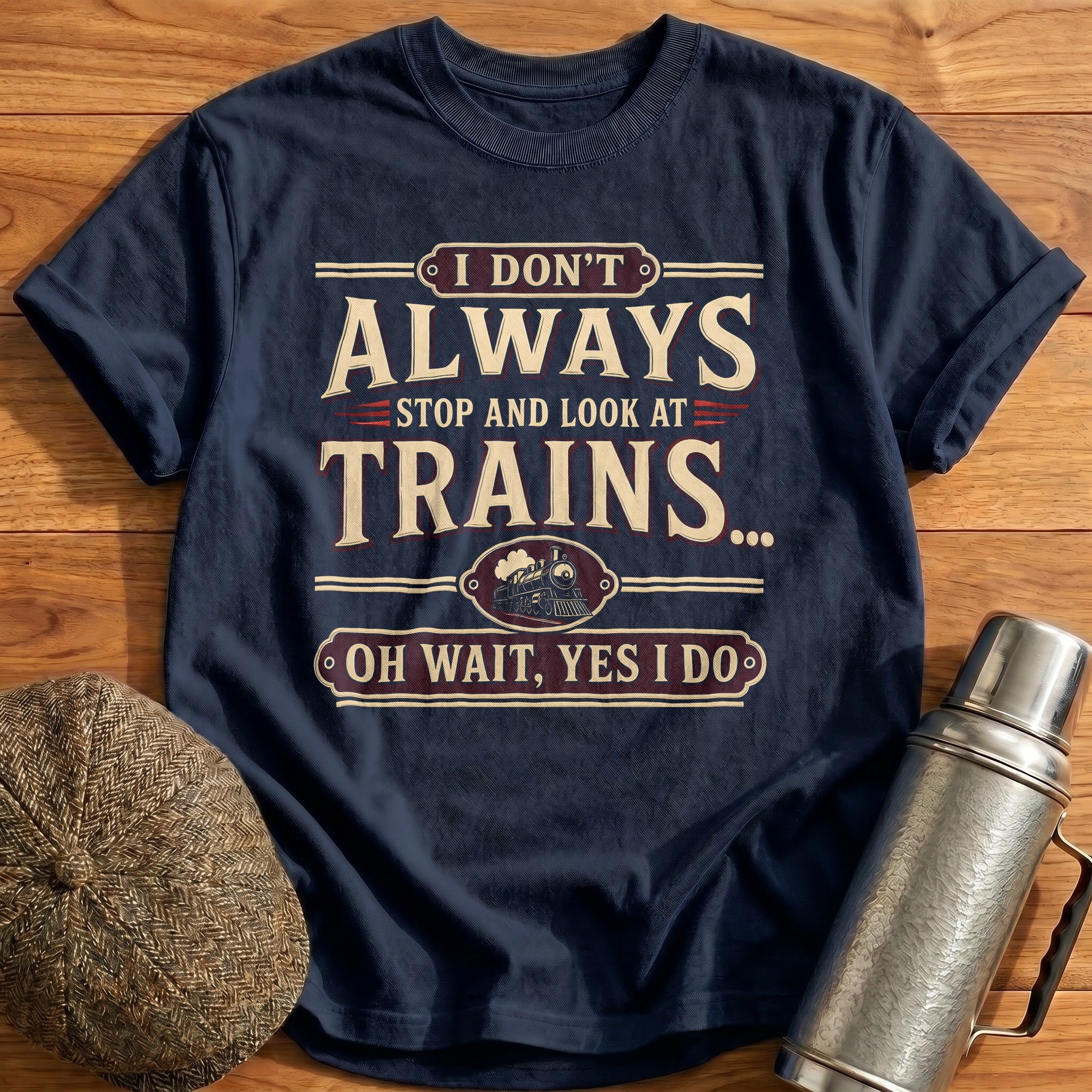 I Dont Always Stop And Look At Trains Oh Wait Yes - Navy