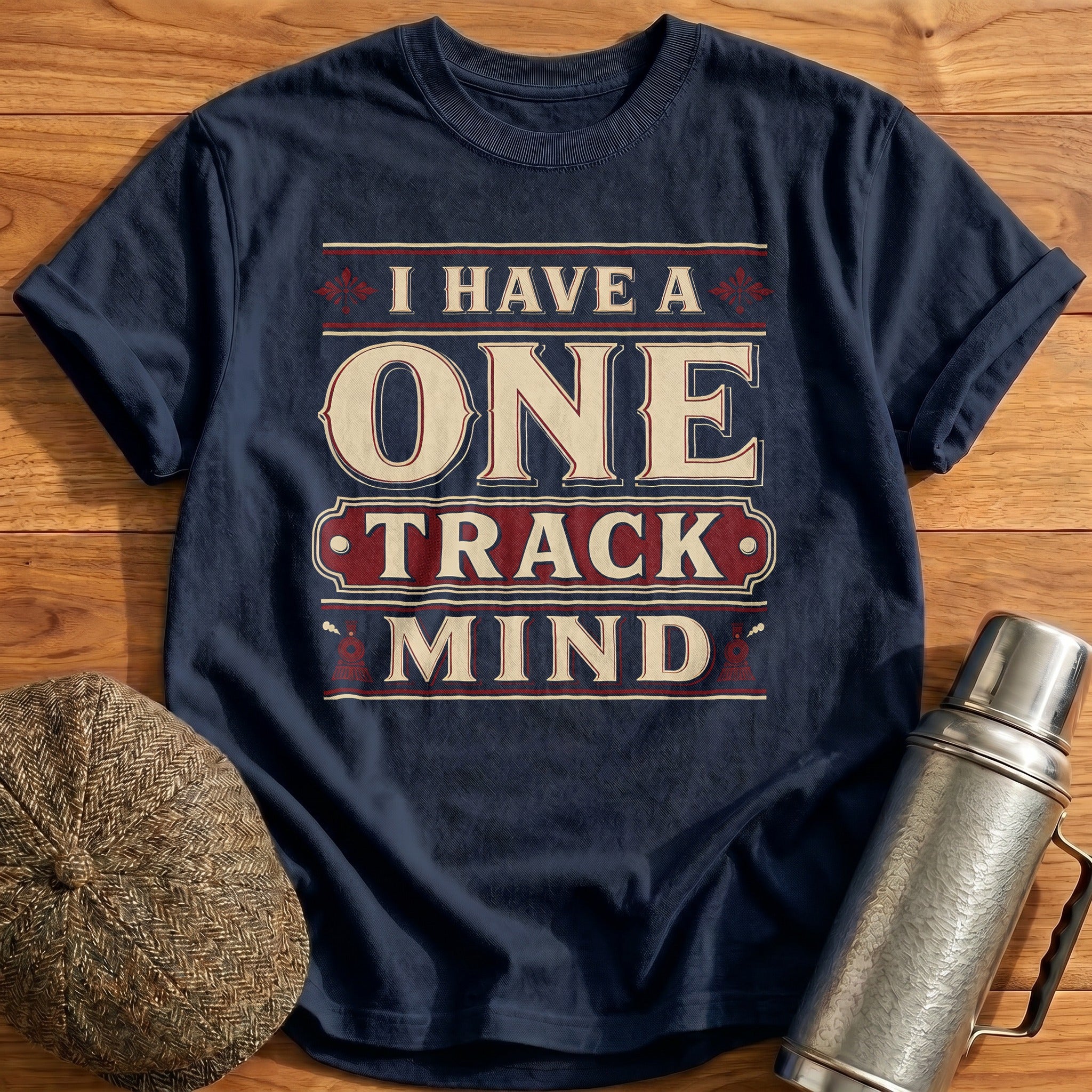 I Have A One Track Mind Music Obsessed Funny - Navy
