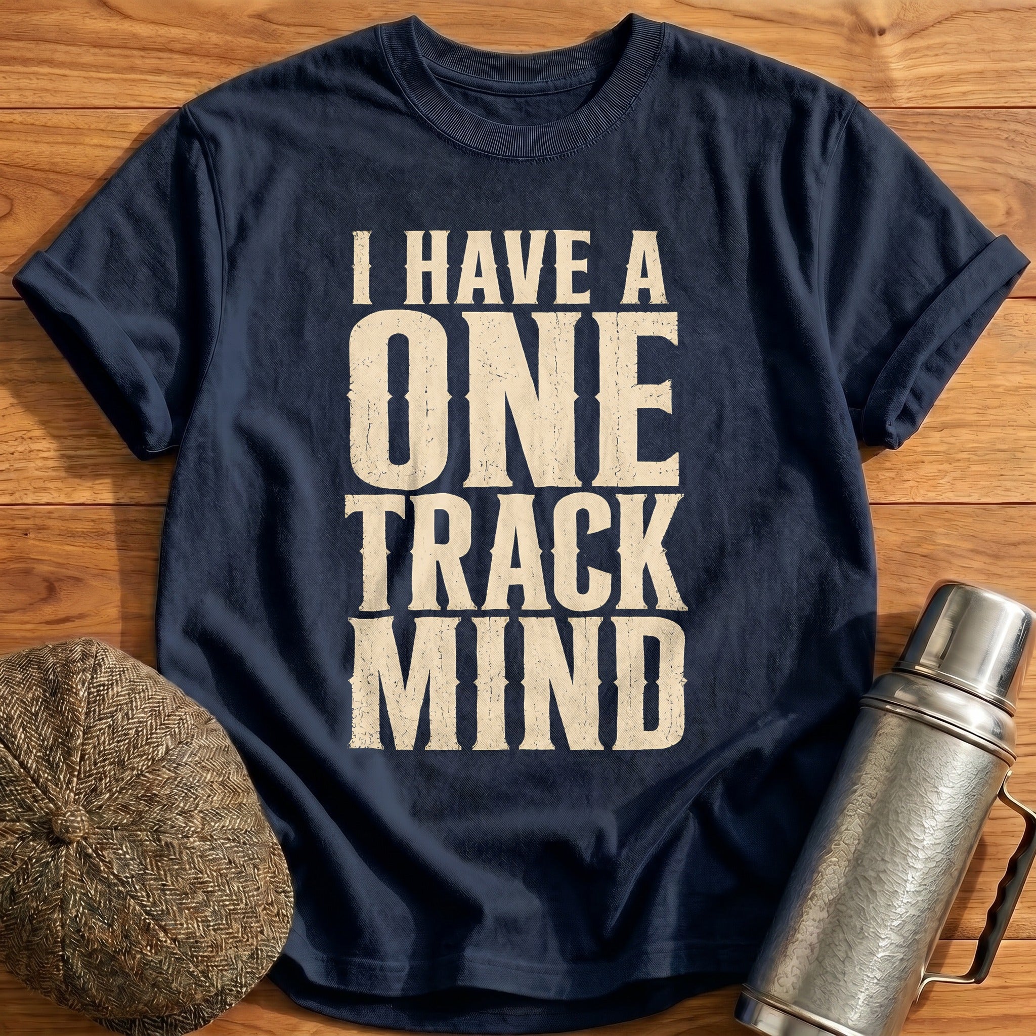 I Have A One Track Mind Runner Focused Funny - Navy