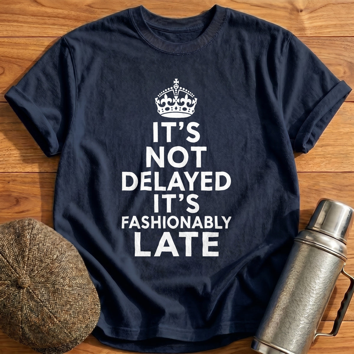 It's Not Delayed It's Fashionably Late 41 T-Shirt - Navy