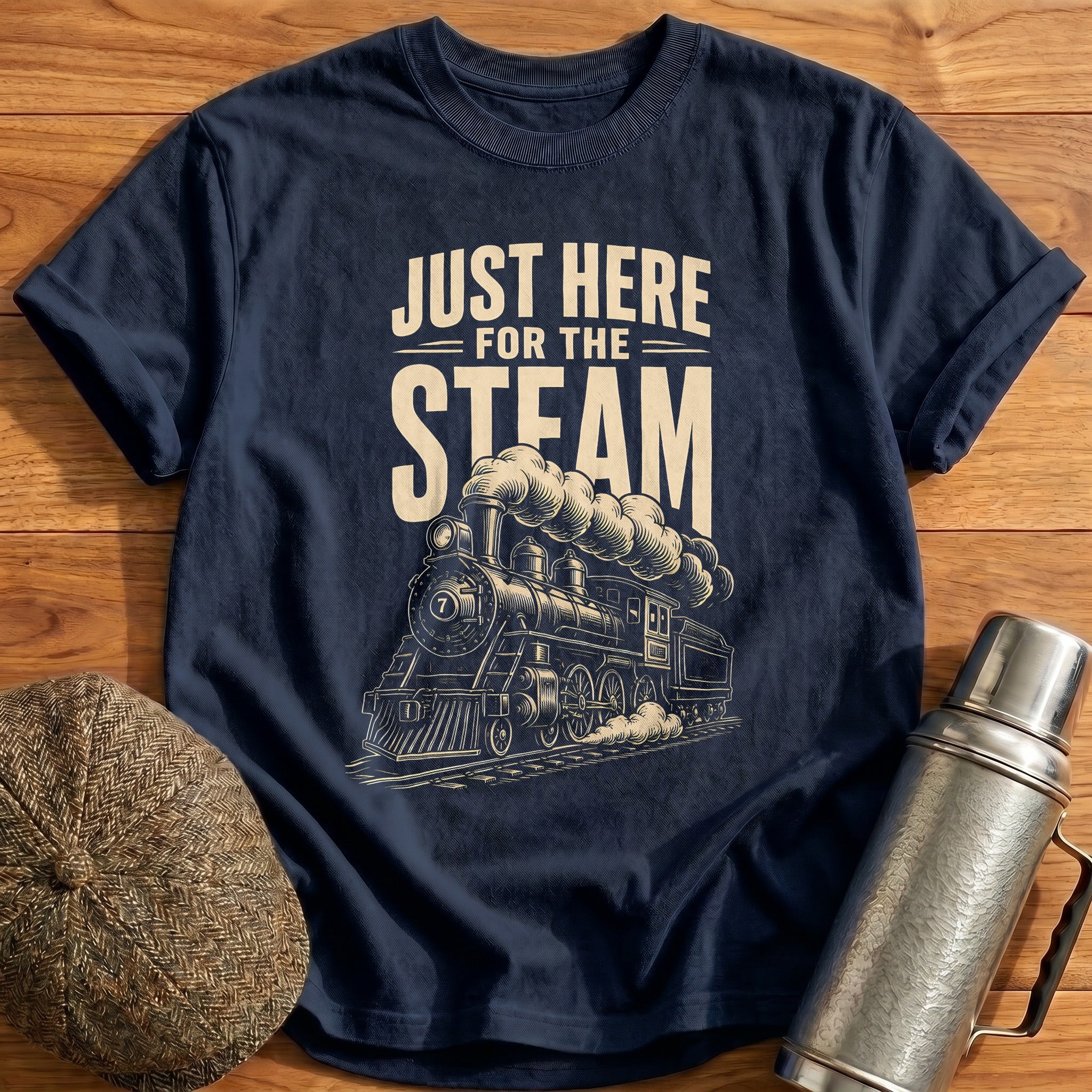 Just Here For The Steam Train Enthusiast - Navy