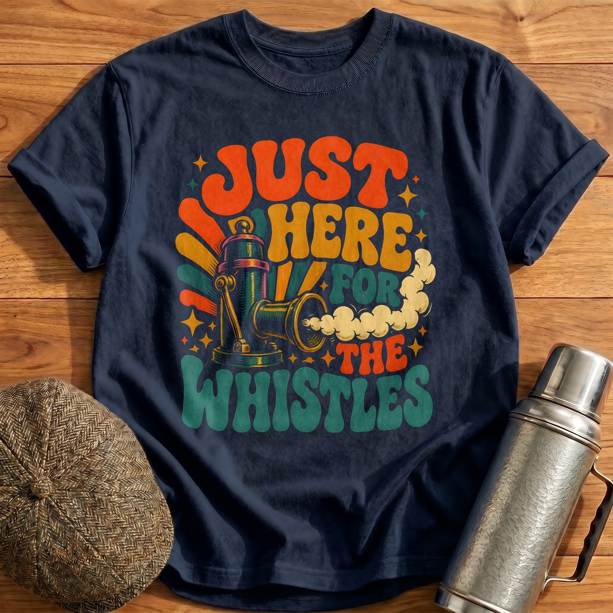 Just Here For The Whistles Train Conductor Funny - Navy