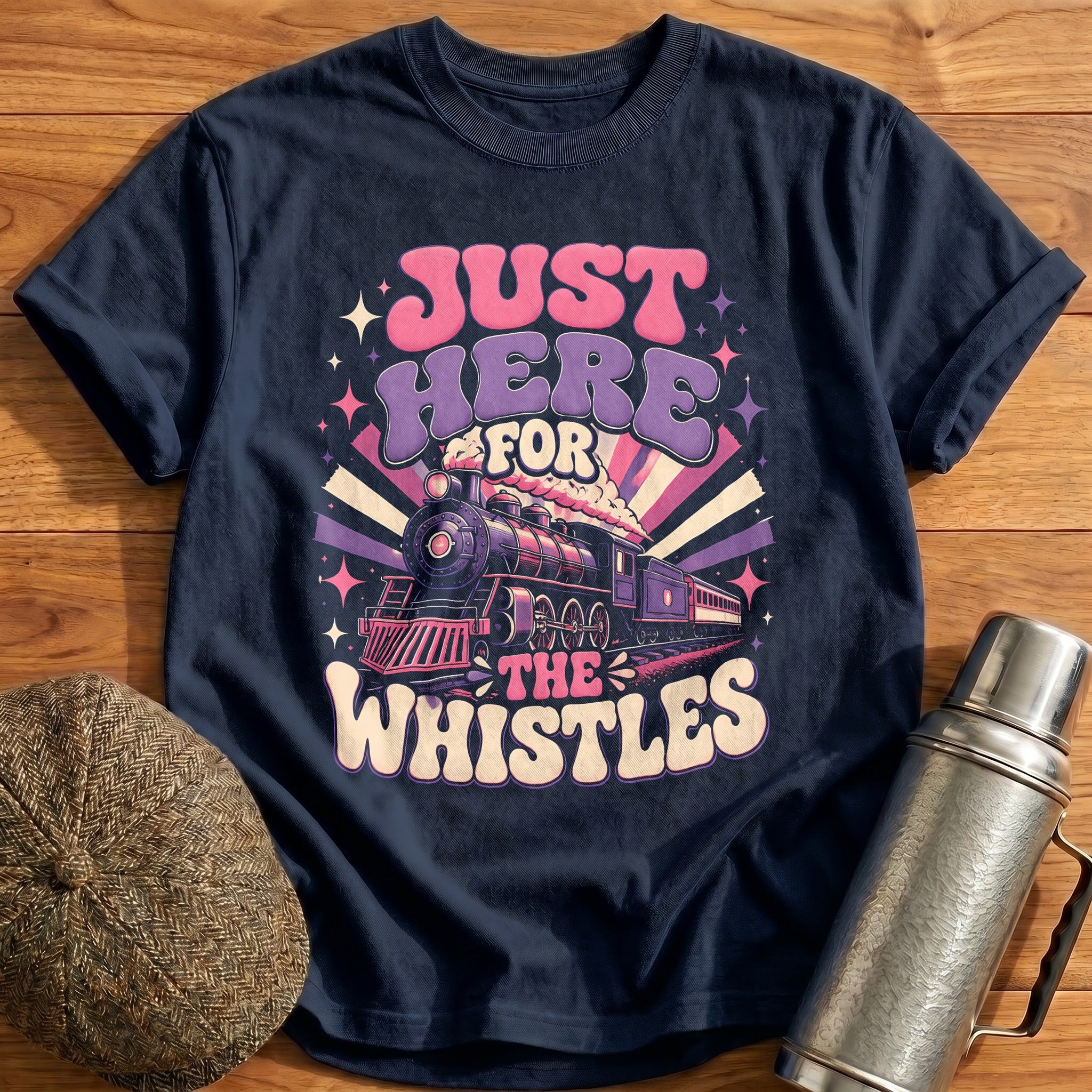 Just Here For The Whistles Train Lover - Navy