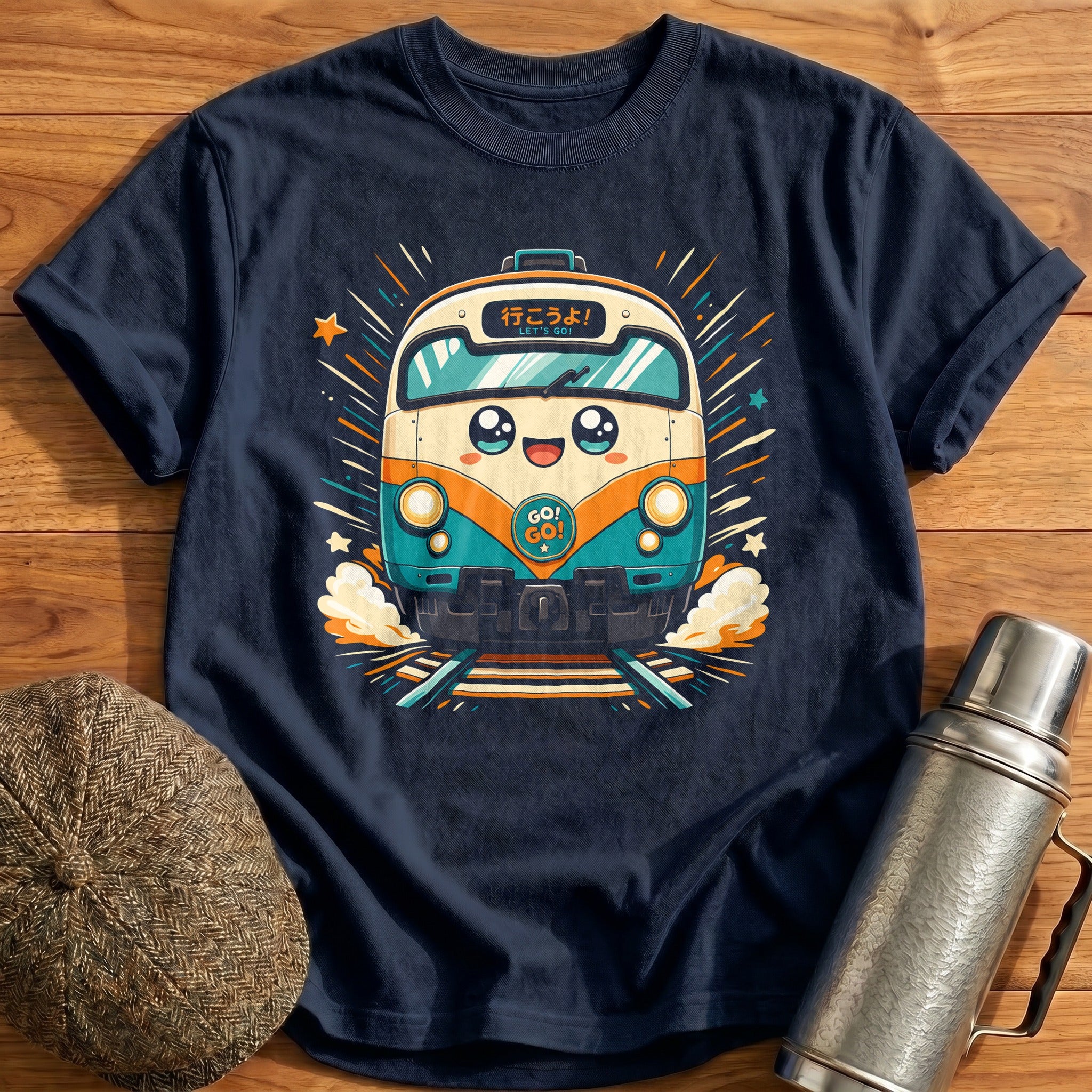Lets Go Kawaii Train Travel - Navy