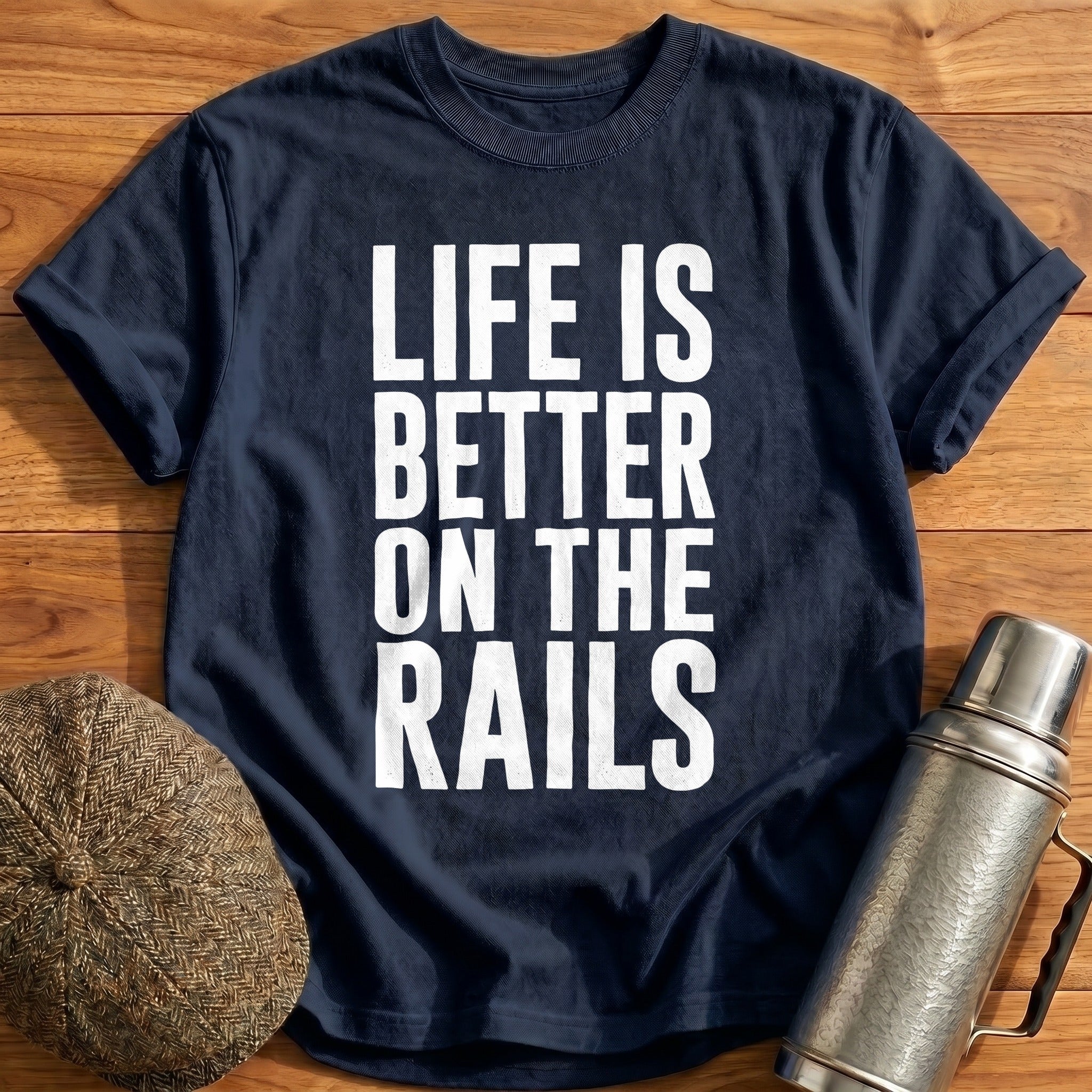 Life Better Rails 42 T-Shirt - Navy