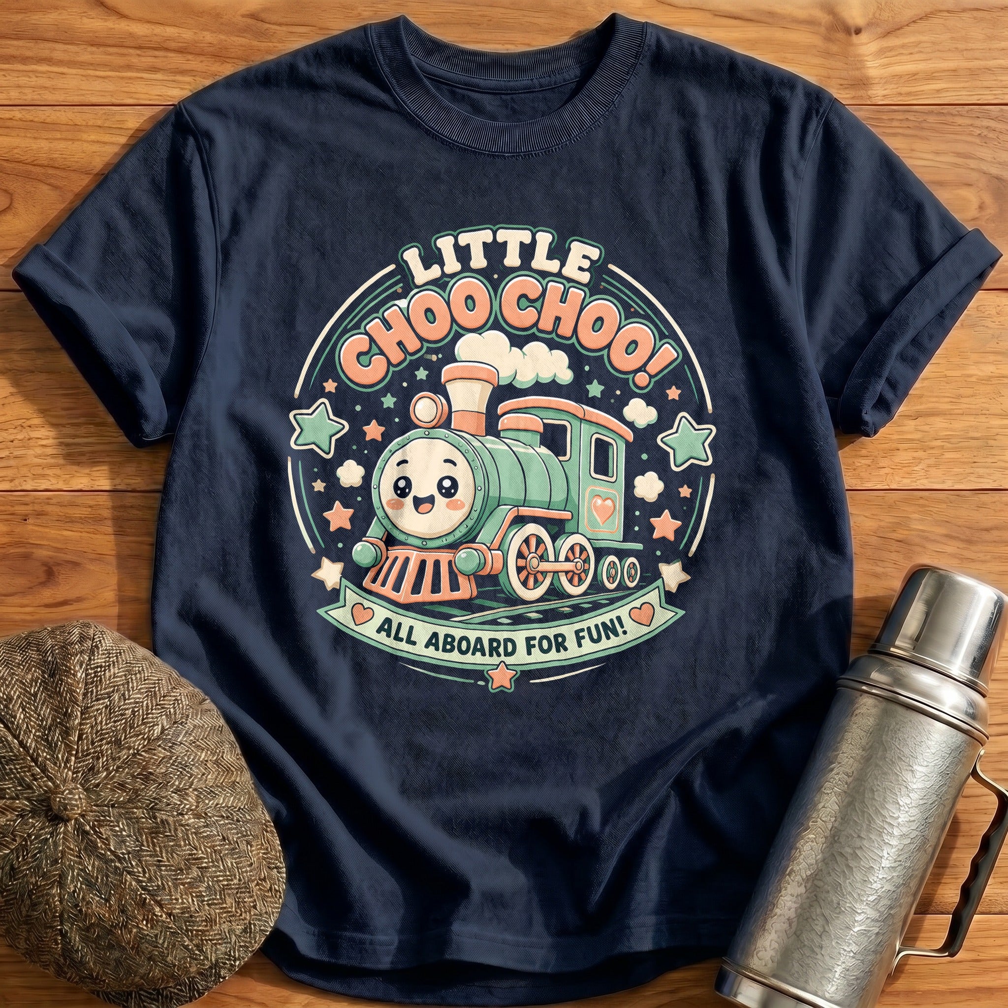 Little Choo Choo All Aboard For Fun Train Kids - Navy