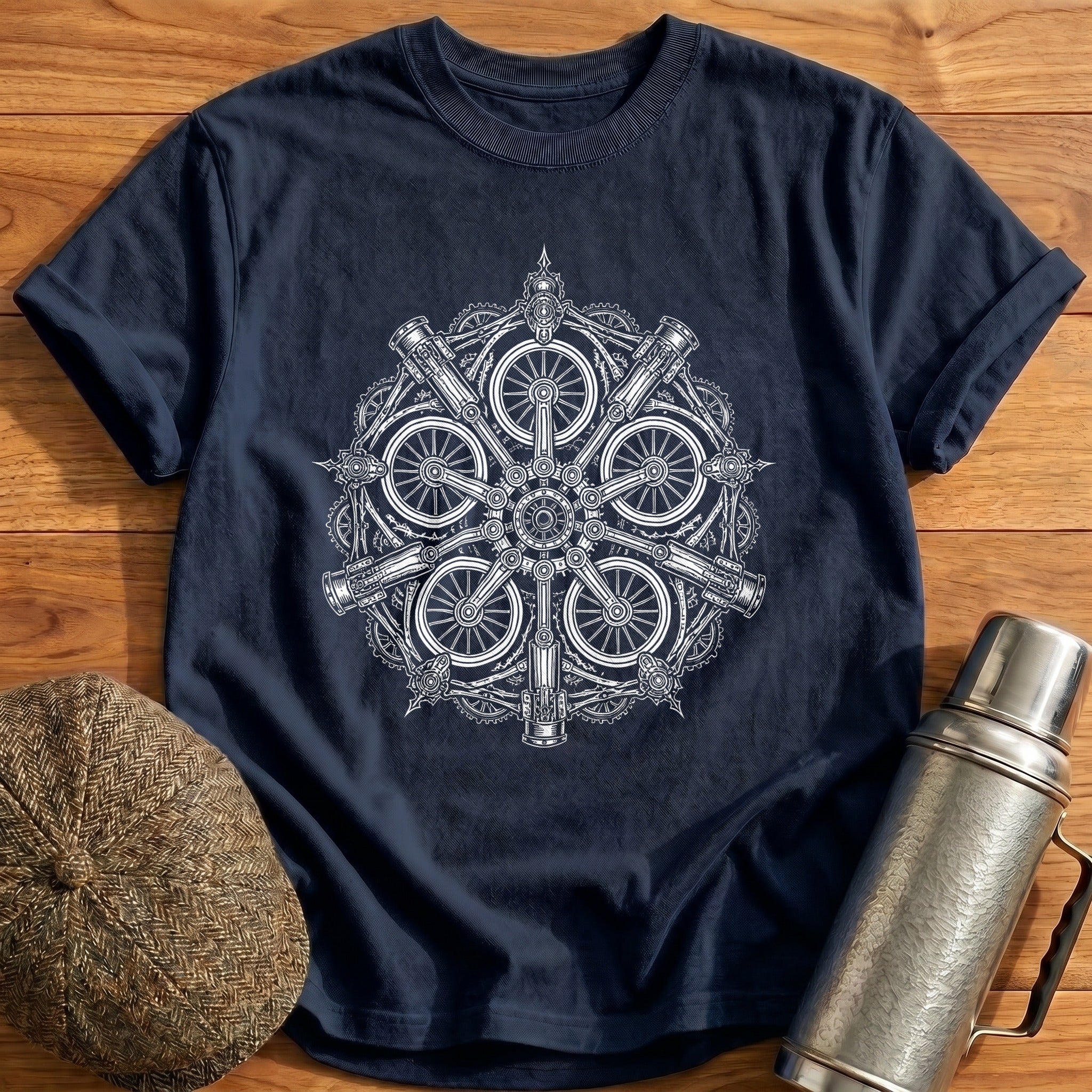 Loco Mandala Blackwork 28 T-Shirt - Navy