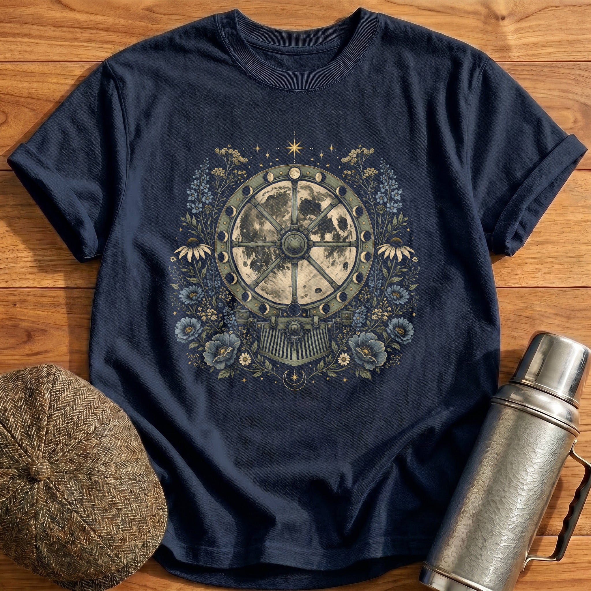 Moon Phases Celestial Astrology Vintage - Navy