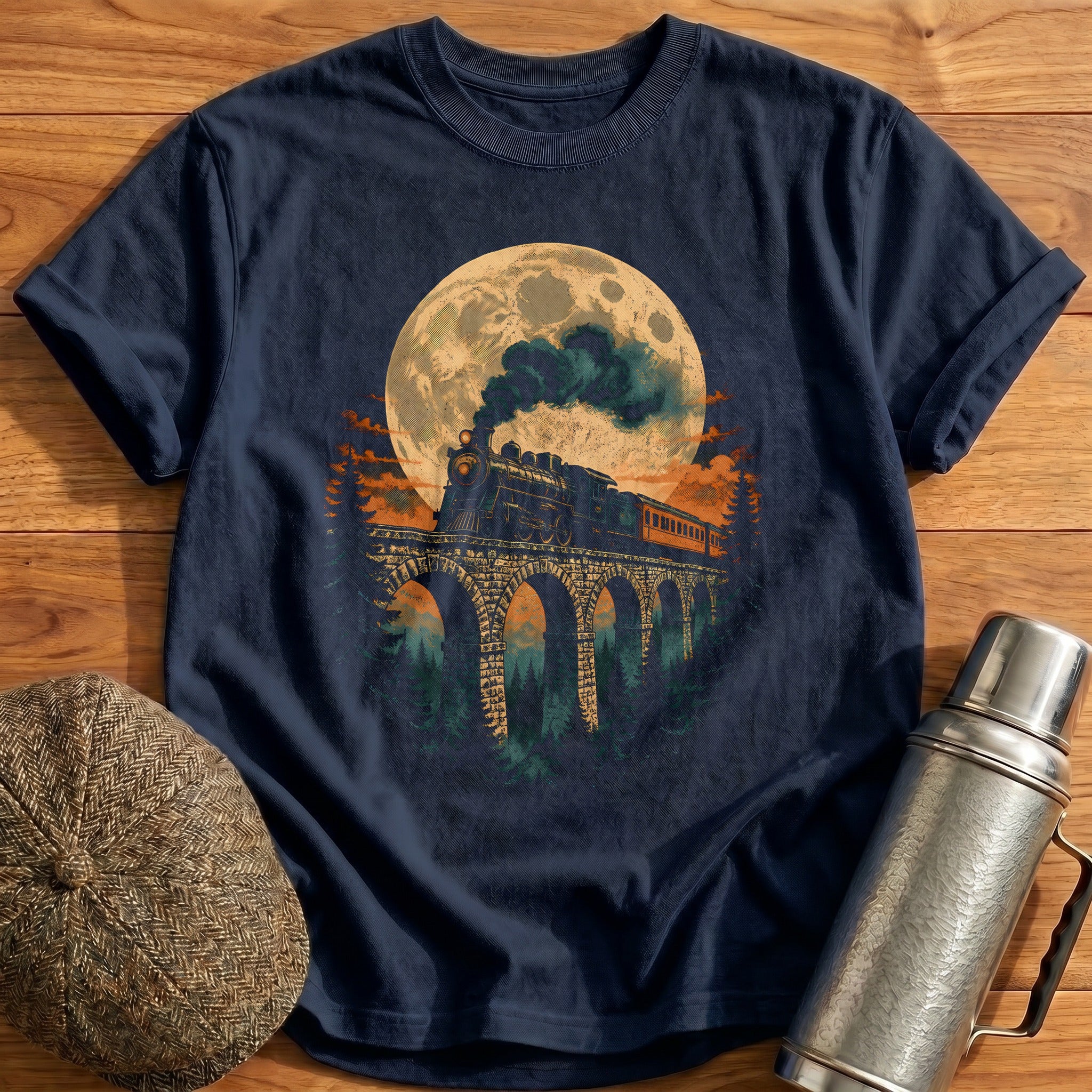 Moonlit Viaduct T-Shirt - Navy