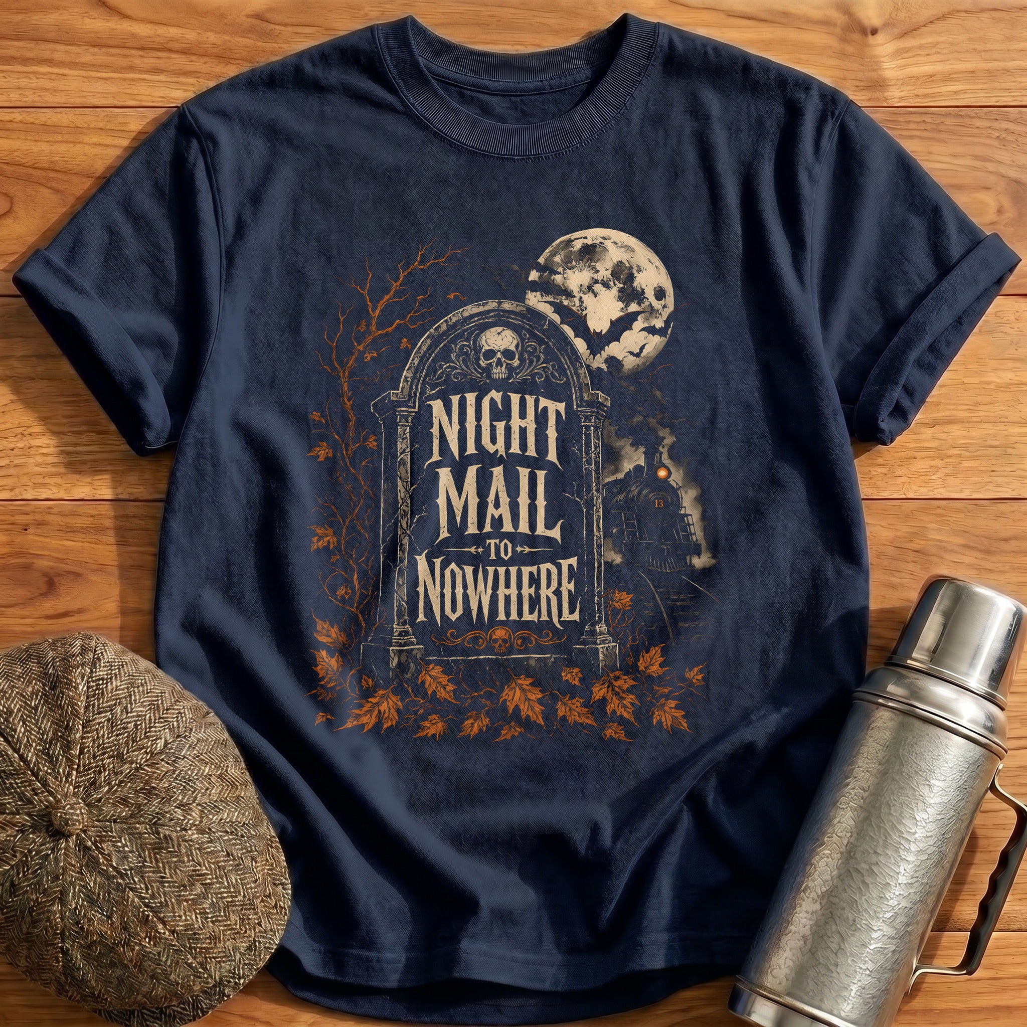 Night Mail To Nowhere T-Shirt - Navy