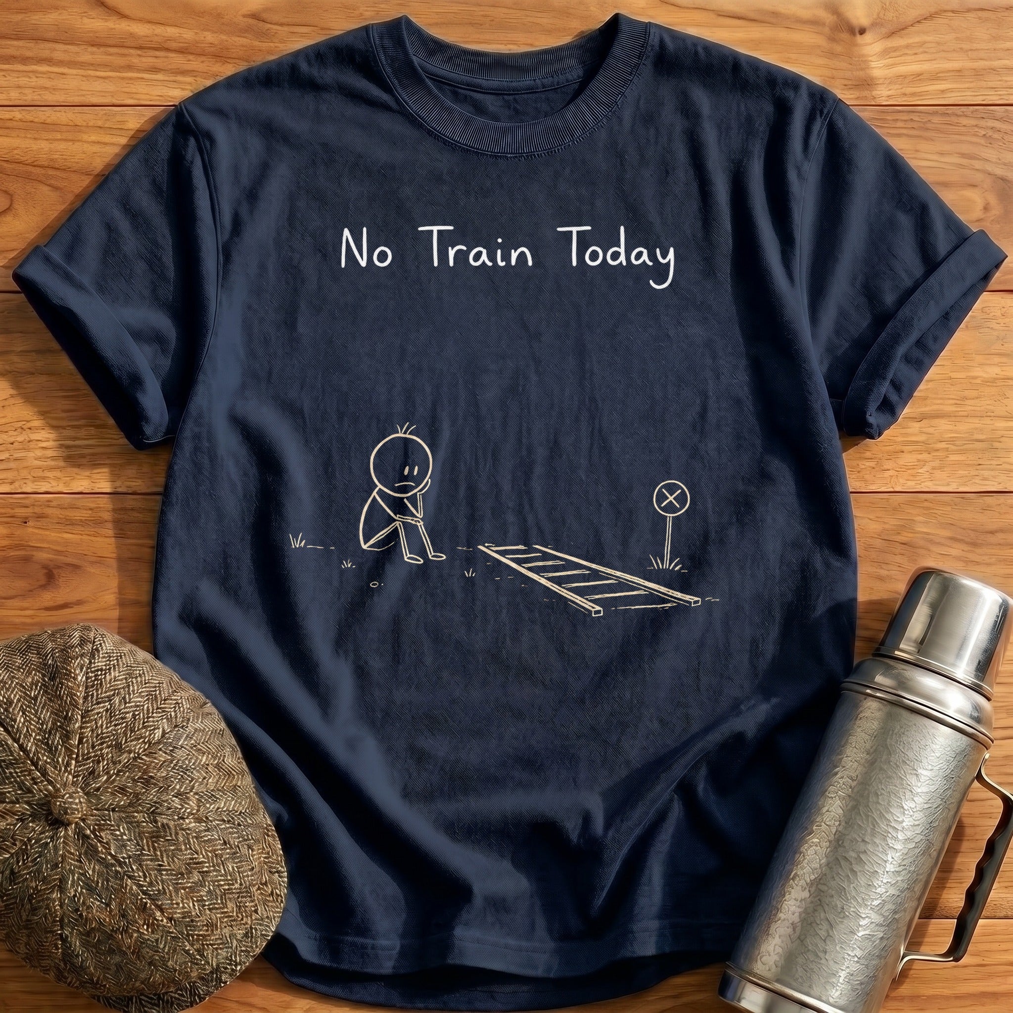 No Train Today T-Shirt - Navy