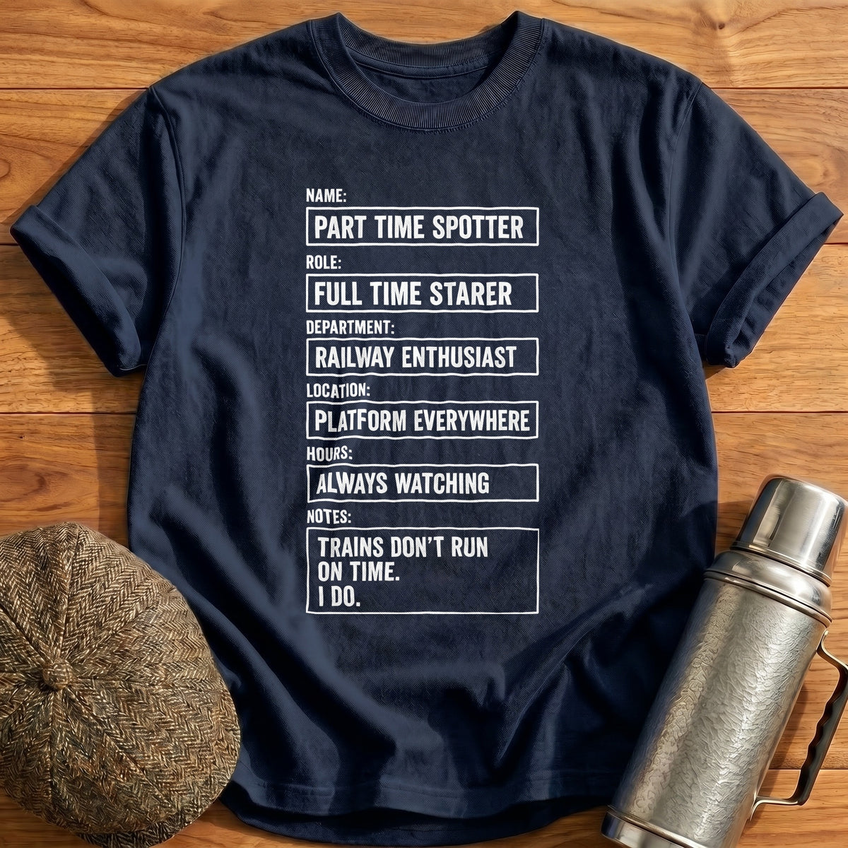 Part Time Spotter Full Time Starer 29 T-Shirt - Navy