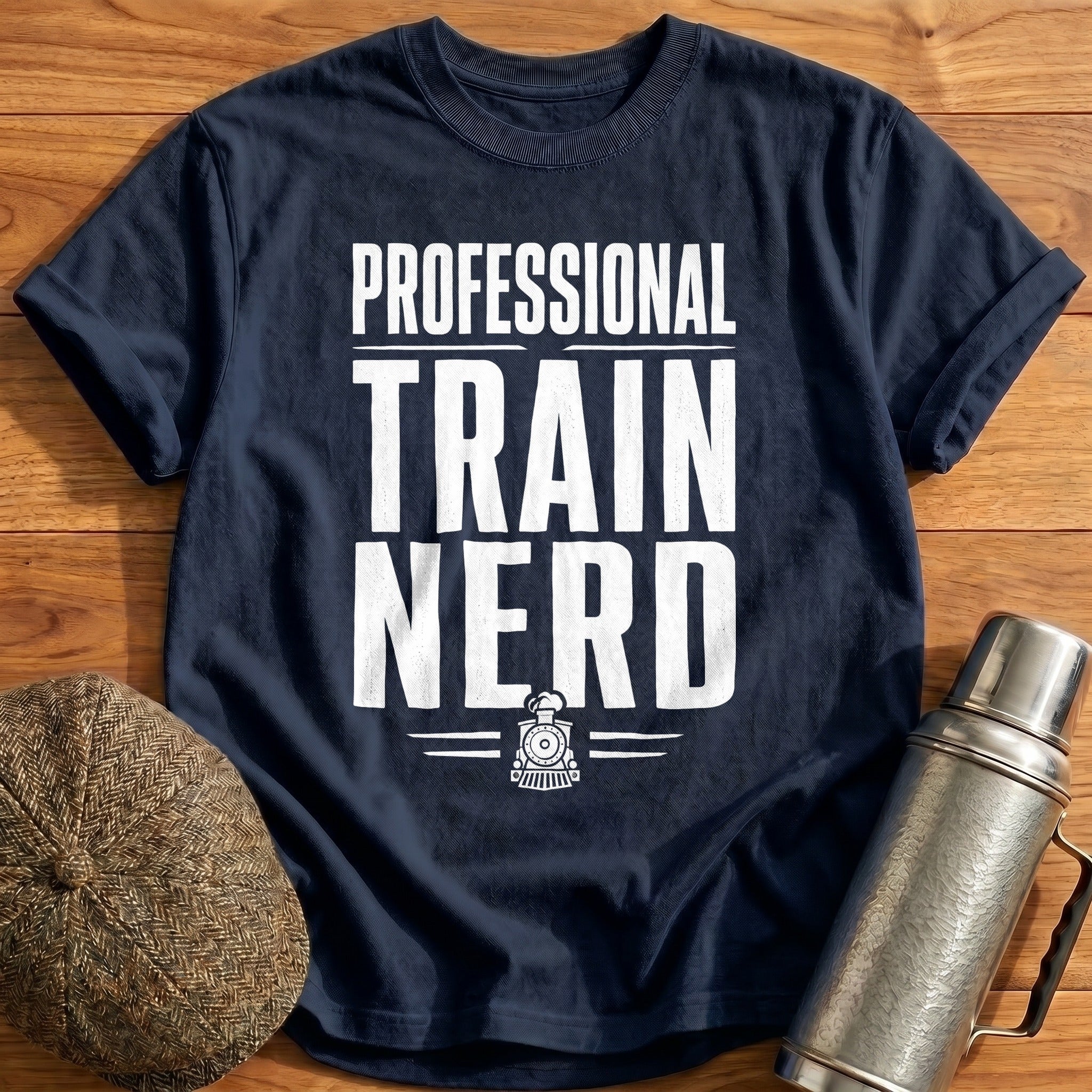 Professional Train Nerd 46 T-Shirt - Navy