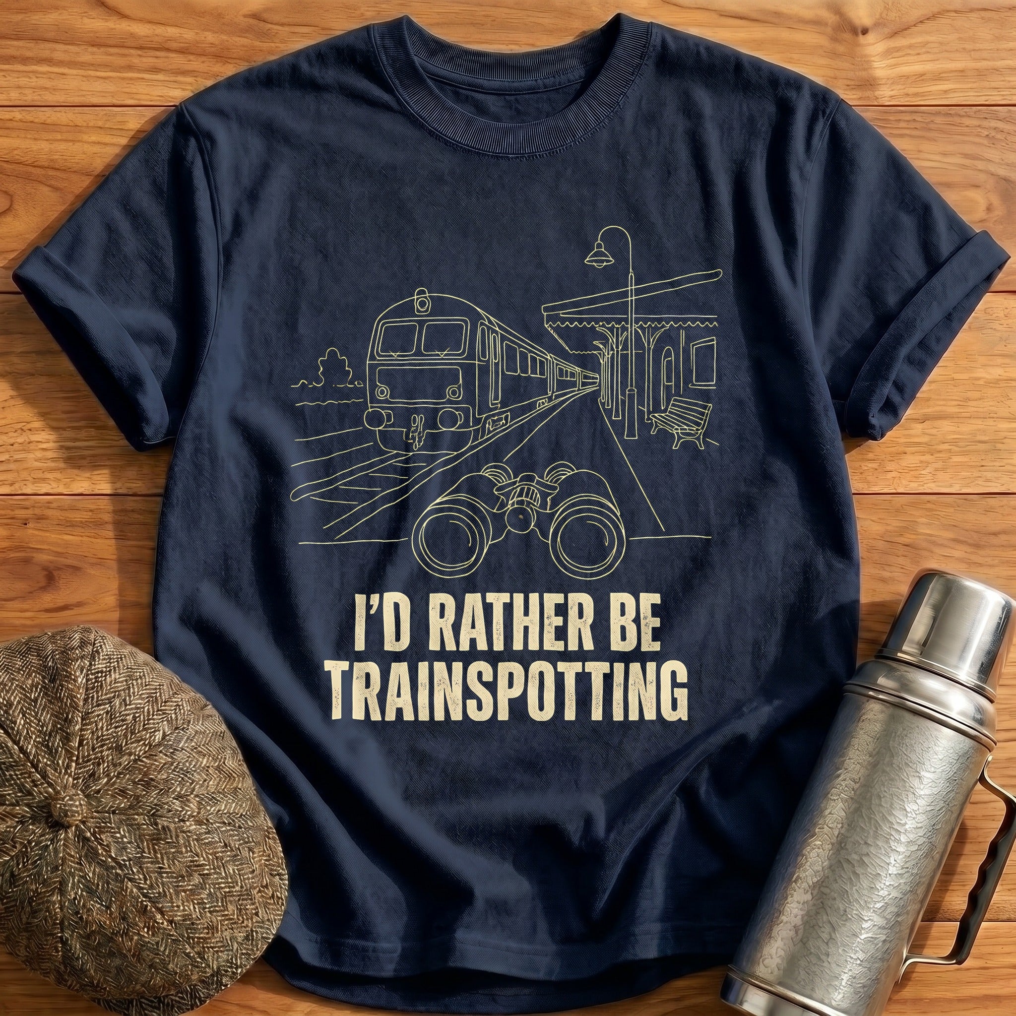 Rather Be Trainspotting 20 T-Shirt - Navy