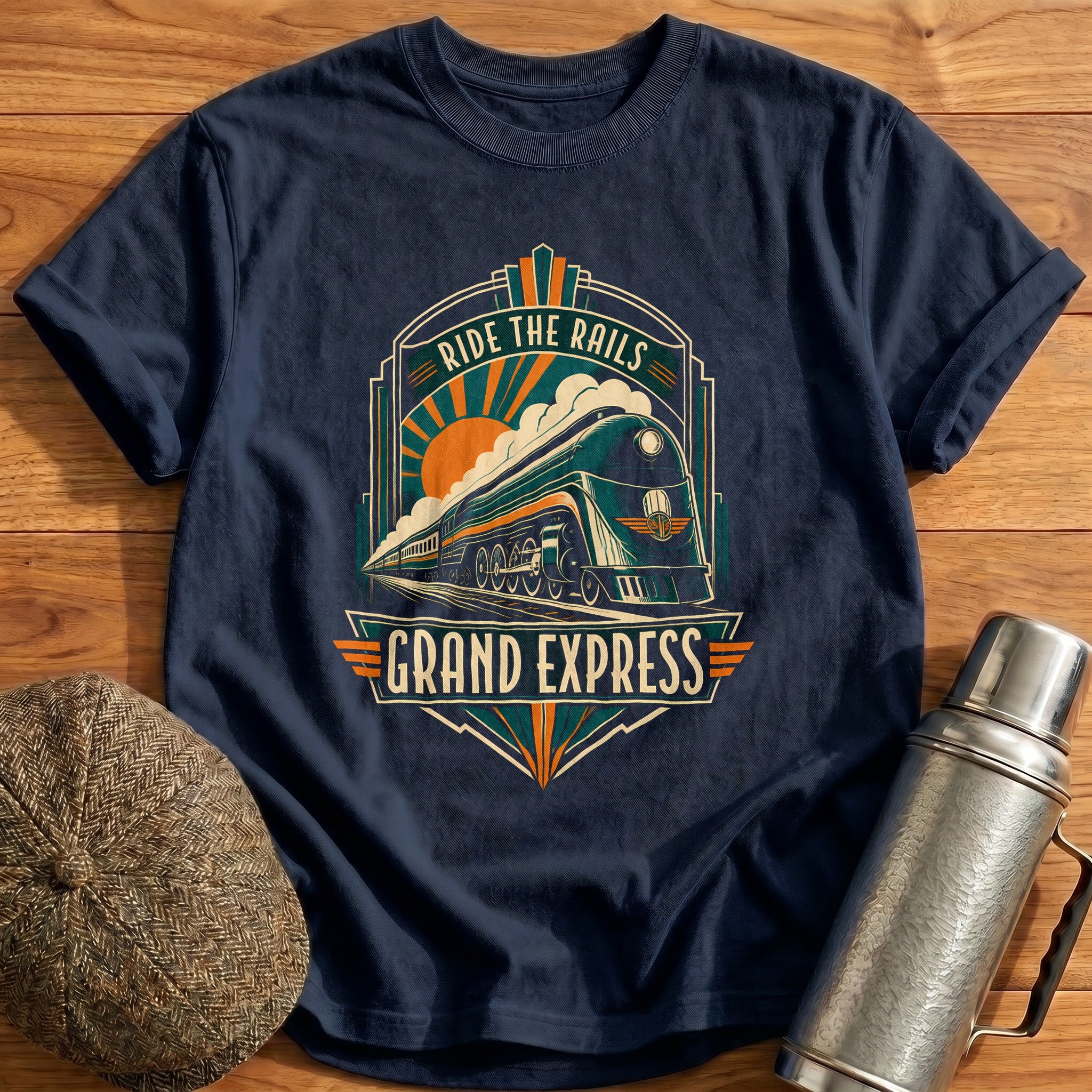 Ride the Rails T-Shirt - Navy