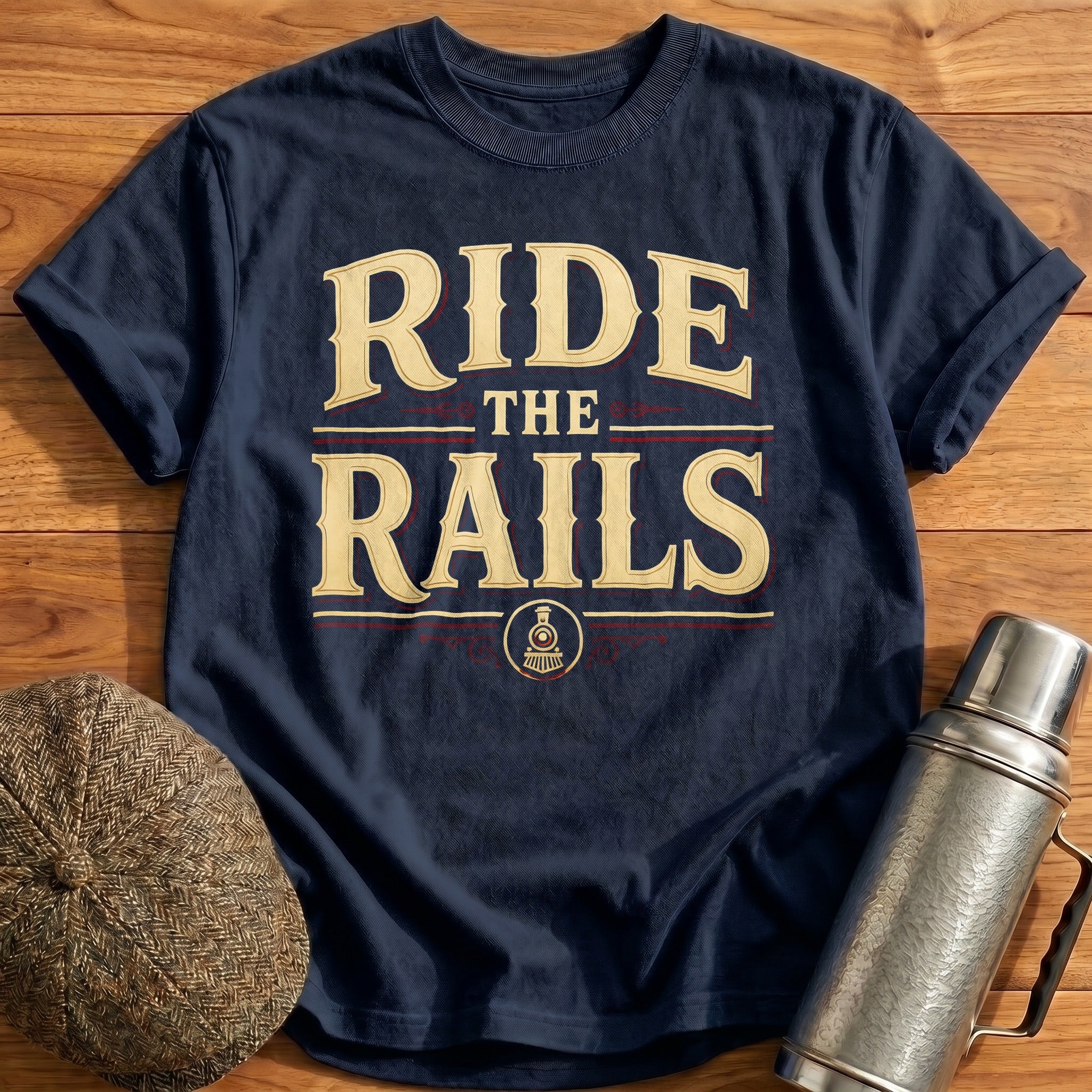 Ride The Rails Train Enthusiast - Navy
