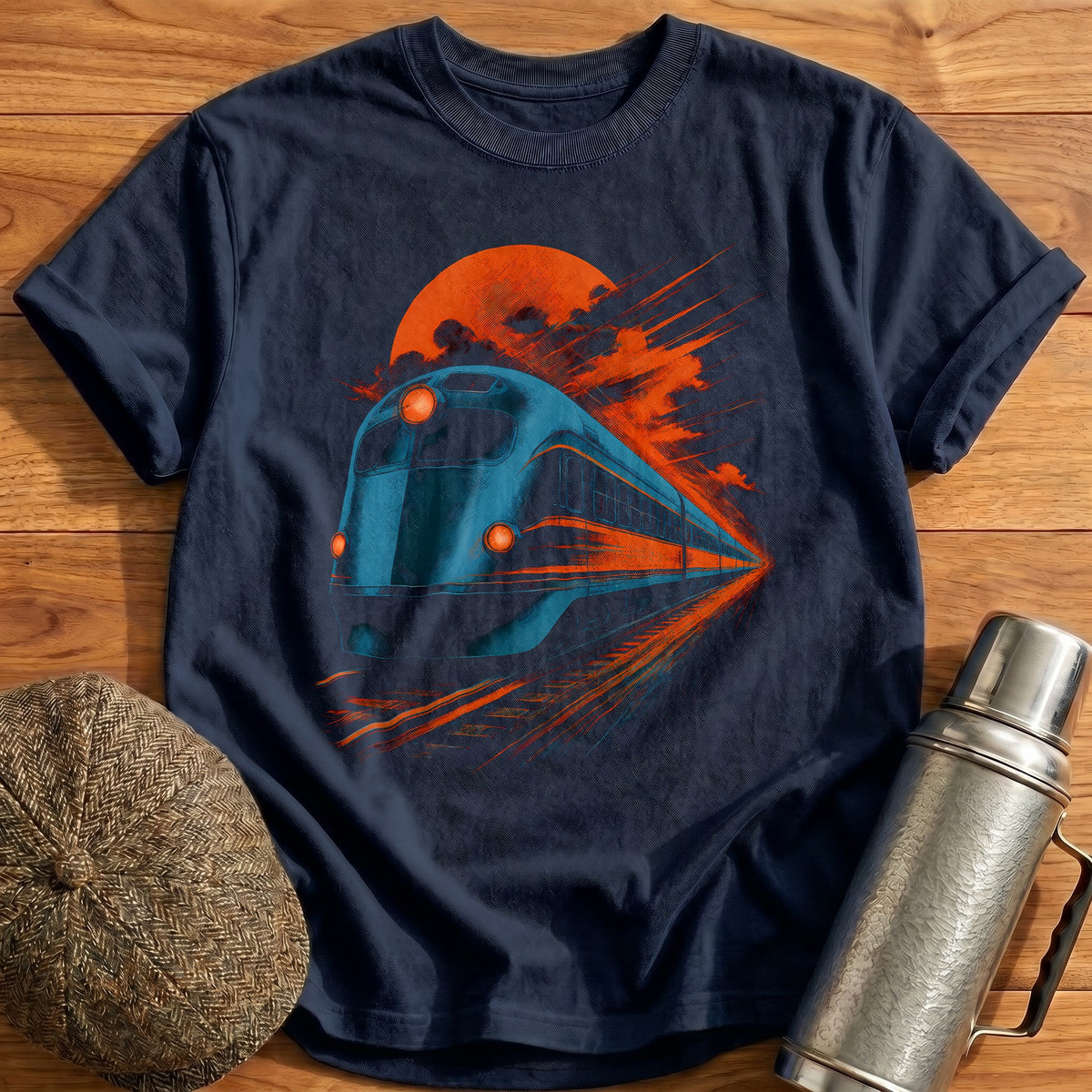 Riso Train 66 T-Shirt - Navy