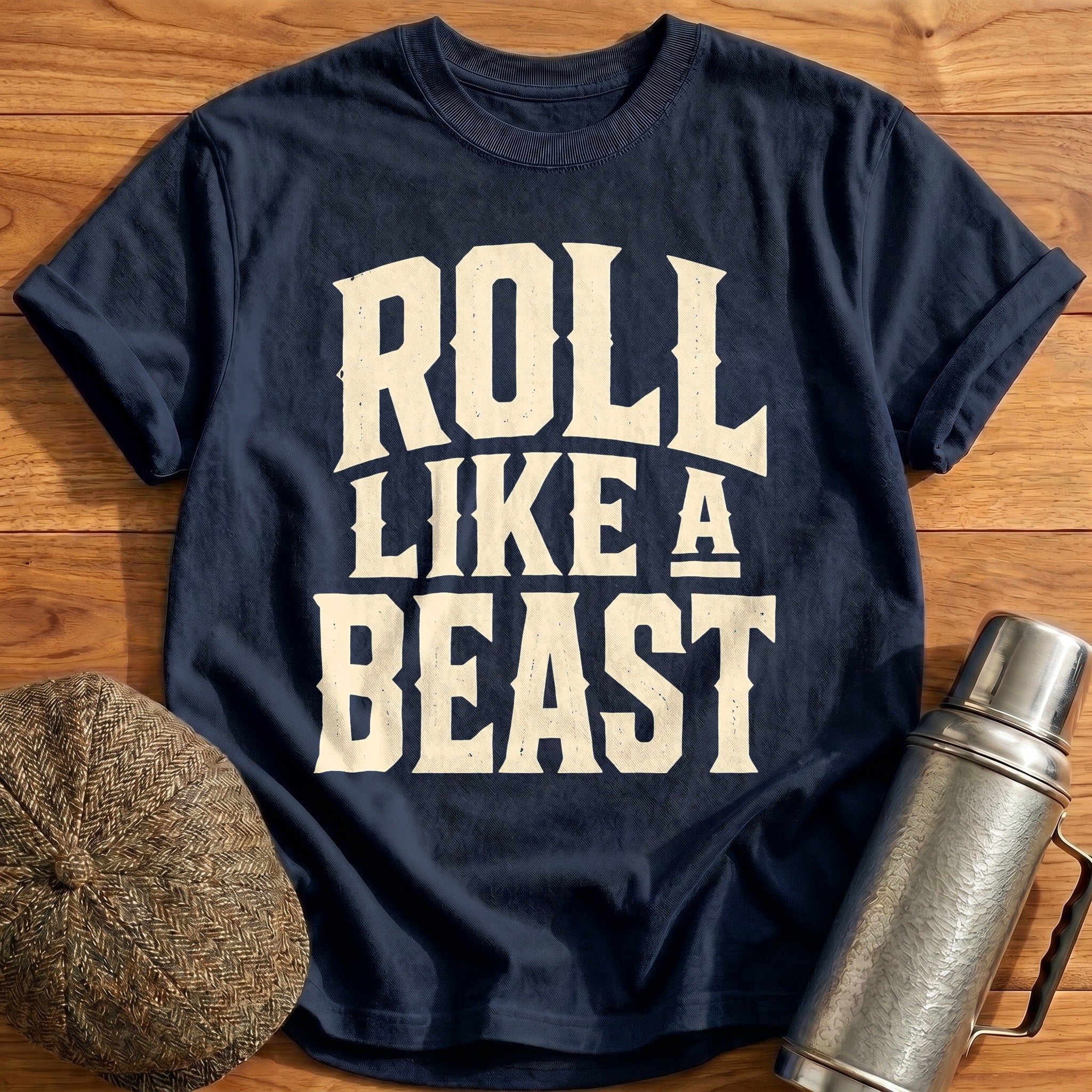 Roll Like A Beast Motivational Gym - Navy