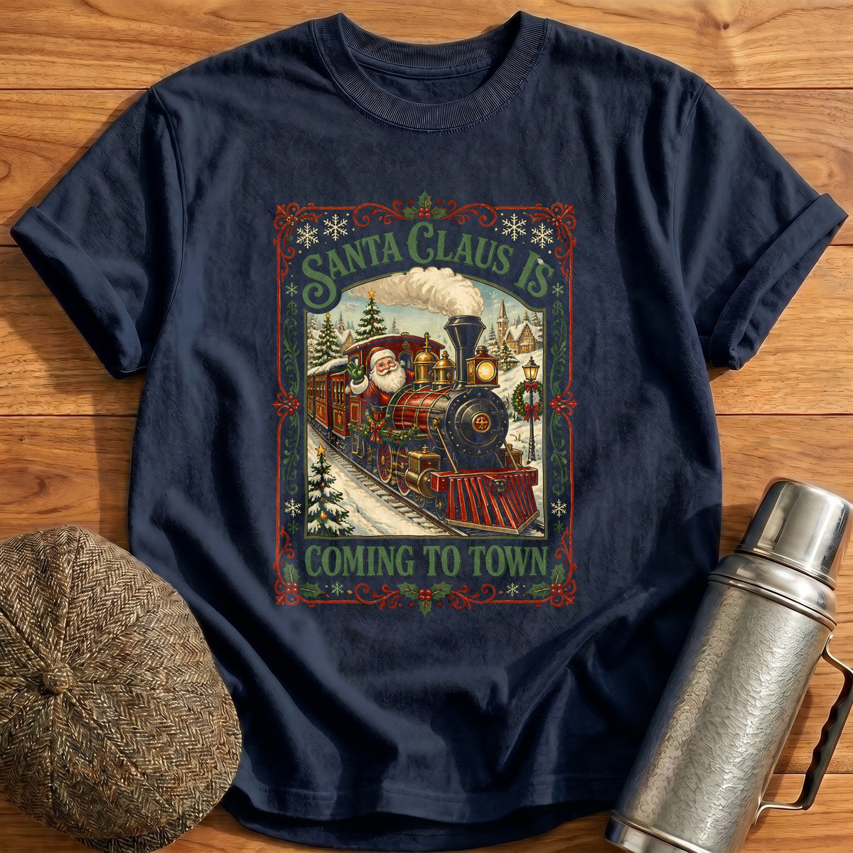 Santa Claus Is Coming To Town 93 T-Shirt - Navy
