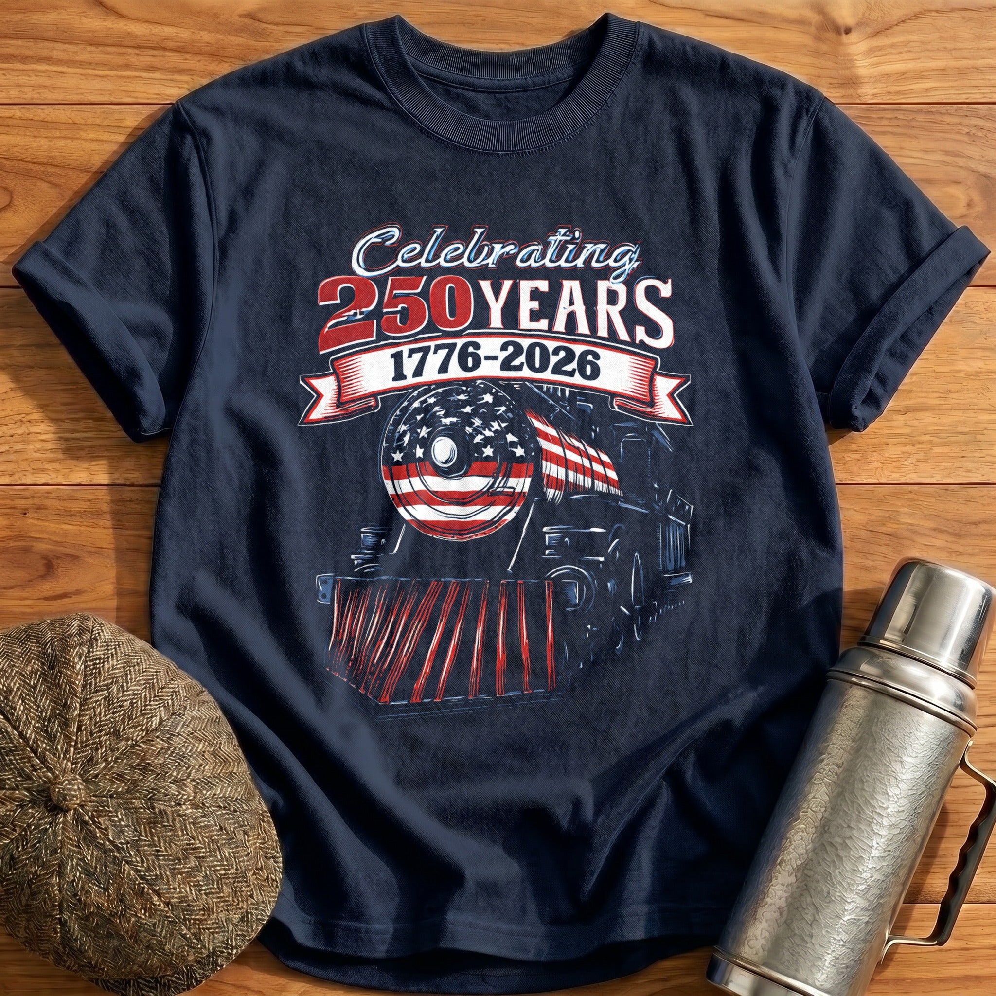 Semiquincentennial_Steam_ T-Shirt - Navy