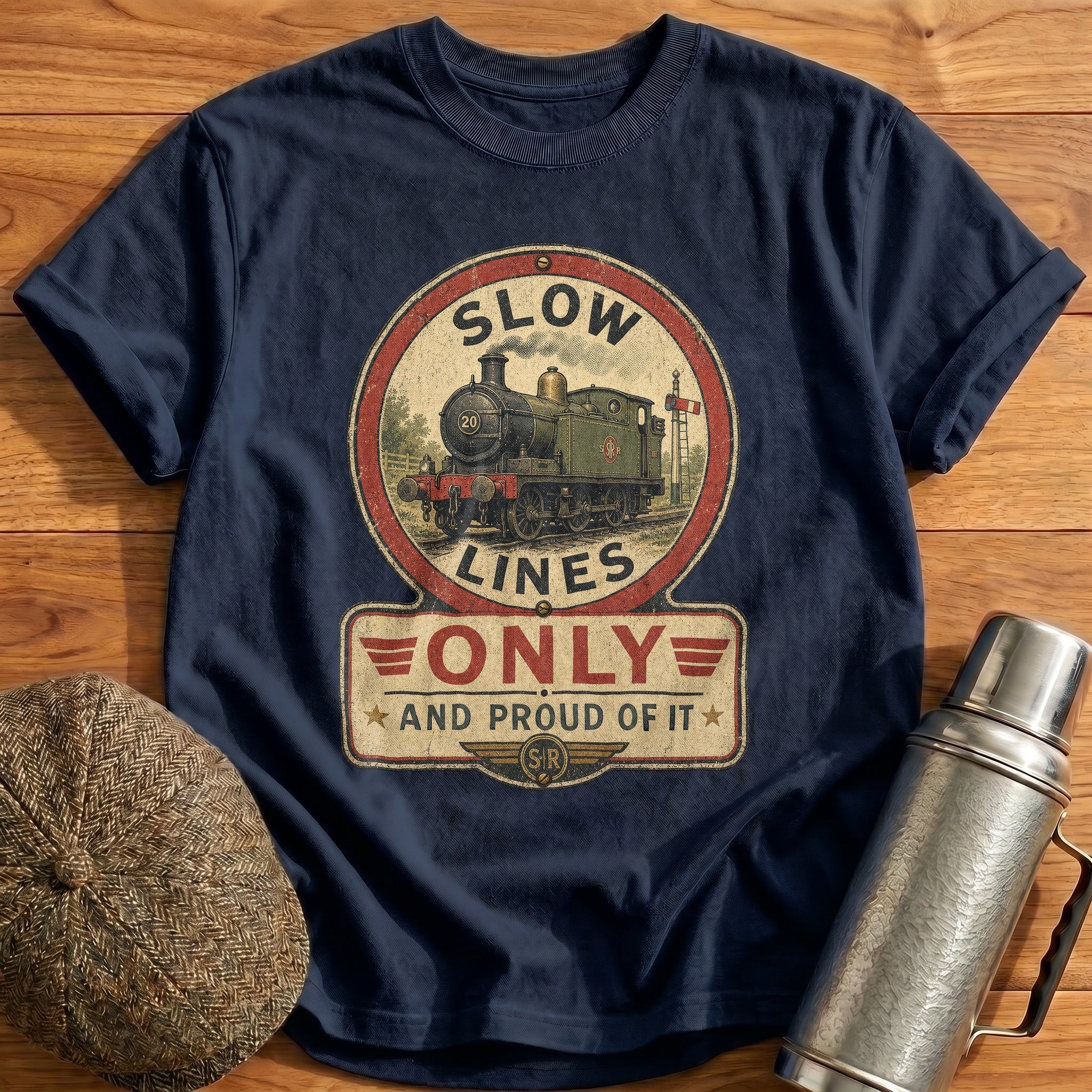 Slow Lines Only T-Shirt - Navy