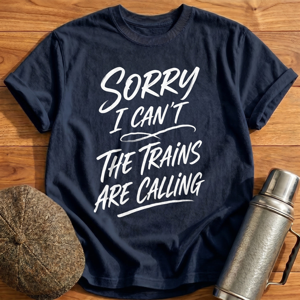 Sorry I Can't The Trains Are Calling 89 T-Shirt - Navy