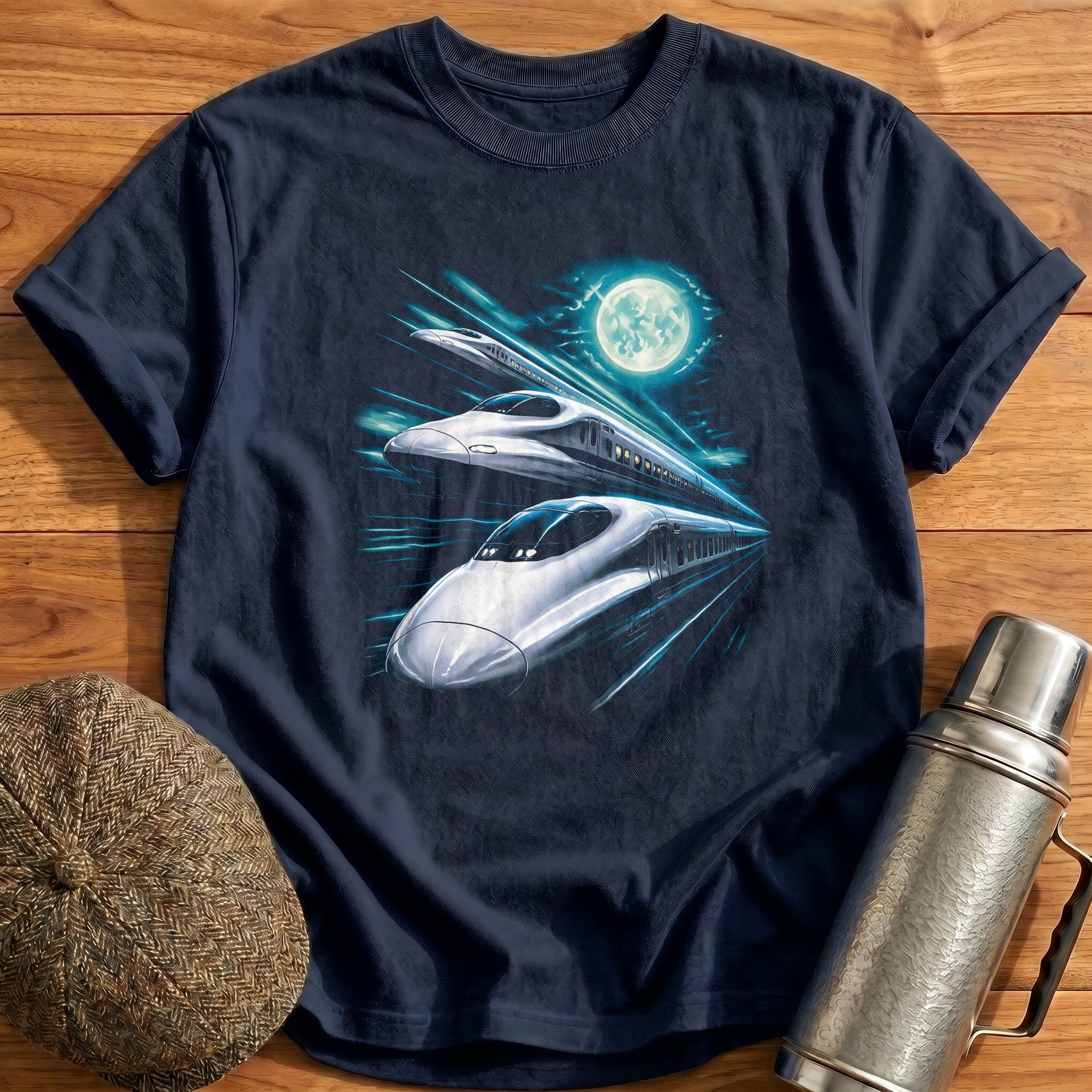 Speed Trains Moonlight Futuristic - Navy